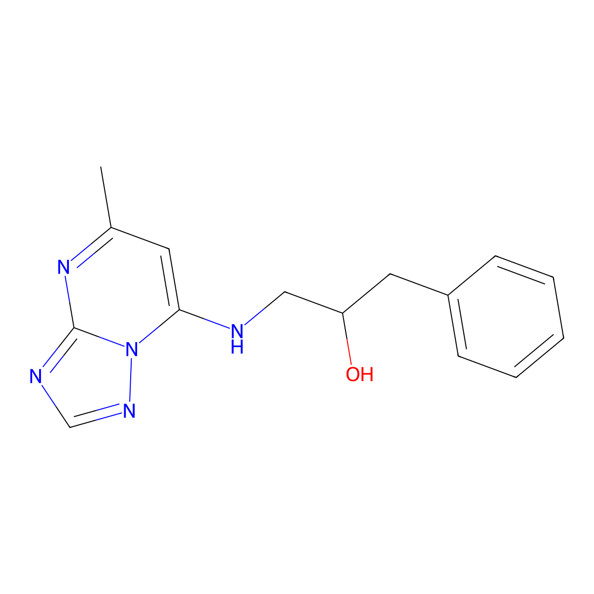 1-({5-Methyl-[1,2,4]triazolo[1,5-a]pyrimidin-7-yl}amino)-3-phenylpropan-2-ol molecular structure, CAS 2380175-25-5