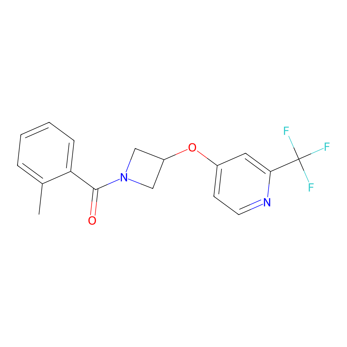 4-{[1-(2-Methylbenzoyl)azetidin-3-yl]oxy}-2-(trifluoromethyl)pyridine molecular structure, CAS 2380175-26-6