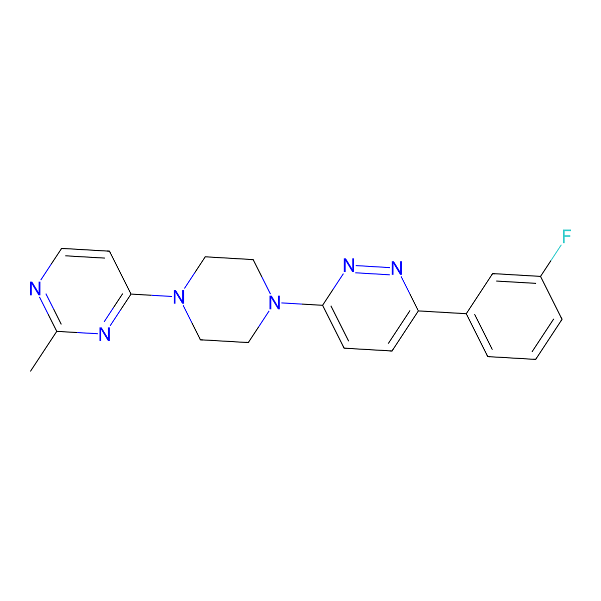 3-(3-Fluorophenyl)-6-[4-(2-methylpyrimidin-4-yl)piperazin-1-yl]pyridazine molecular structure, CAS 2380175-27-7