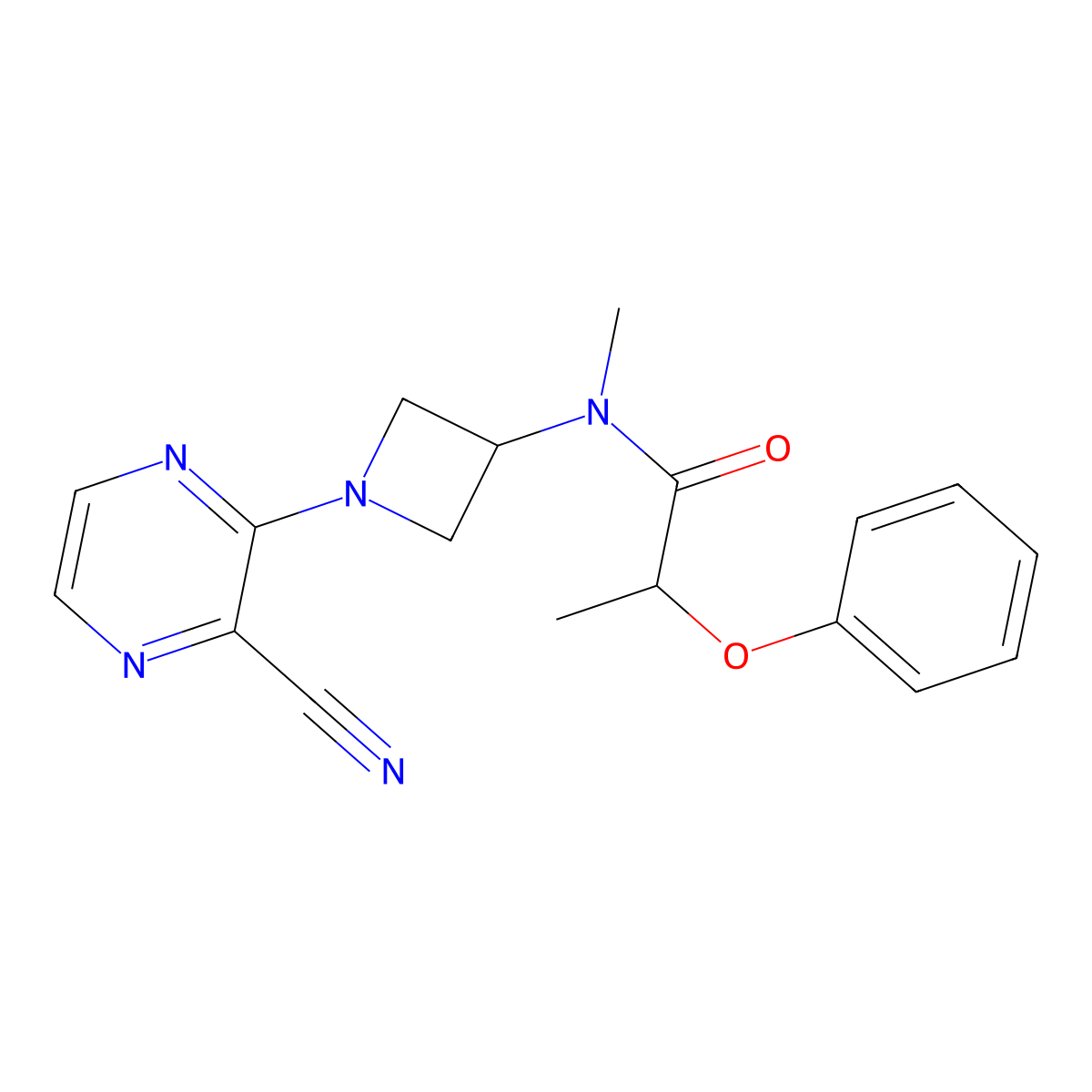 N-[1-(3-Cyanopyrazin-2-yl)azetidin-3-yl]-N-methyl-2-phenoxypropanamide molecular structure, CAS 2380175-37-9