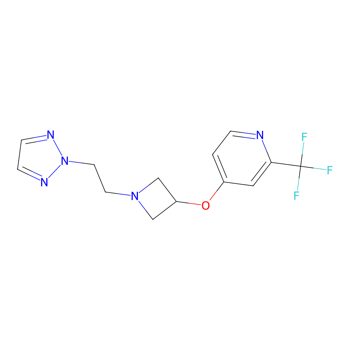 4-({1-[2-(2H-1,2,3-triazol-2-yl)ethyl]azetidin-3-yl}oxy)-2-(trifluoromethyl)pyridine molecular structure, CAS 2380175-38-0
