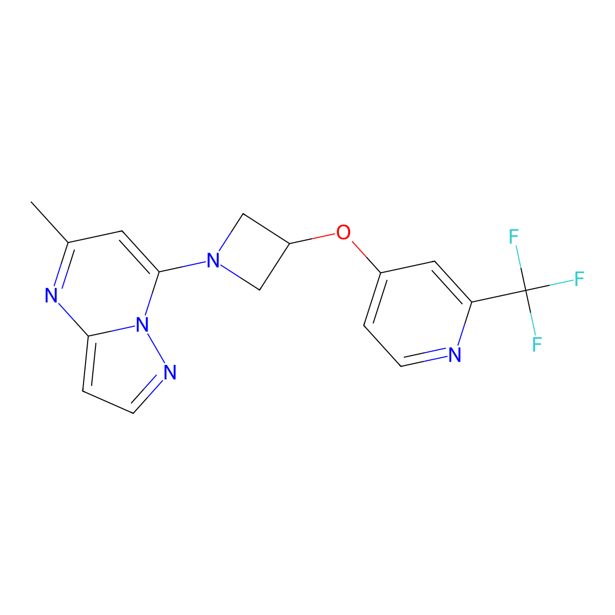 4-[(1-{5-Methylpyrazolo[1,5-a]pyrimidin-7-yl}azetidin-3-yl)oxy]-2-(trifluoromethyl)pyridine molecular structure, CAS 2380175-39-1