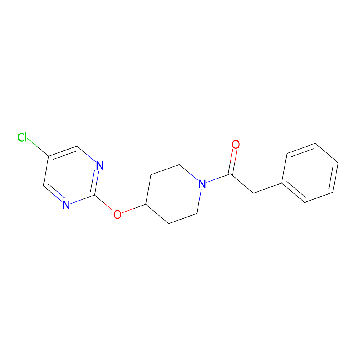1-{4-[(5-Chloropyrimidin-2-yl)oxy]piperidin-1-yl}-2-phenylethan-1-one molecular structure, CAS 2380175-40-4