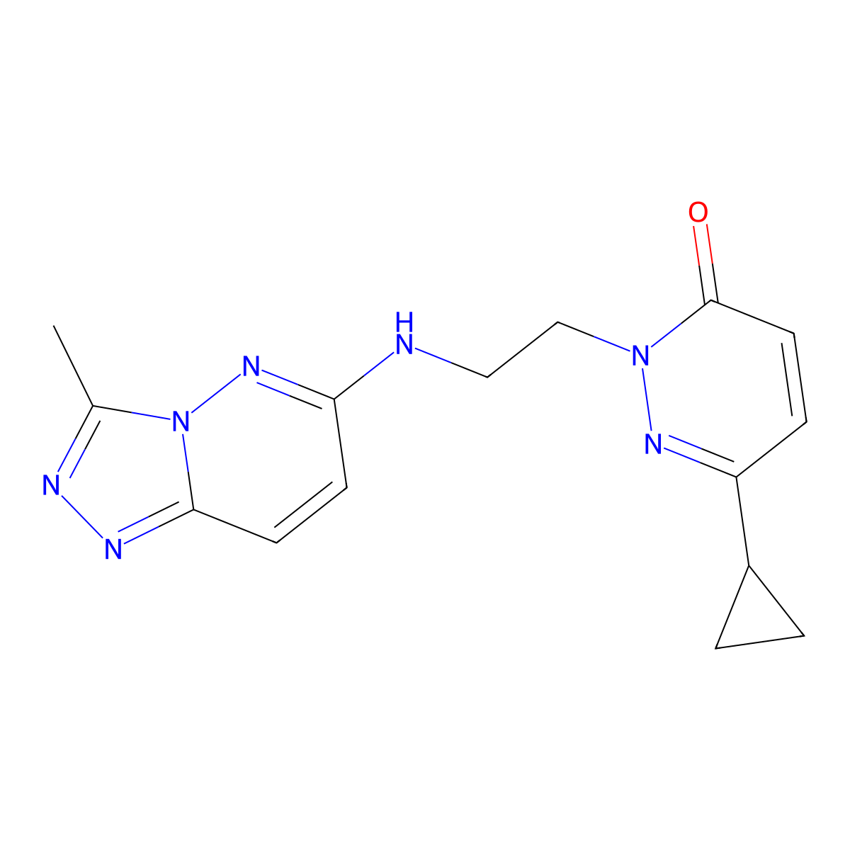 6-Cyclopropyl-2-[2-({3-methyl-[1,2,4]triazolo[4,3-b]pyridazin-6-yl}amino)ethyl]-2,3-dihydropyridazin-3-one molecular structure, CAS 2380175-44-8