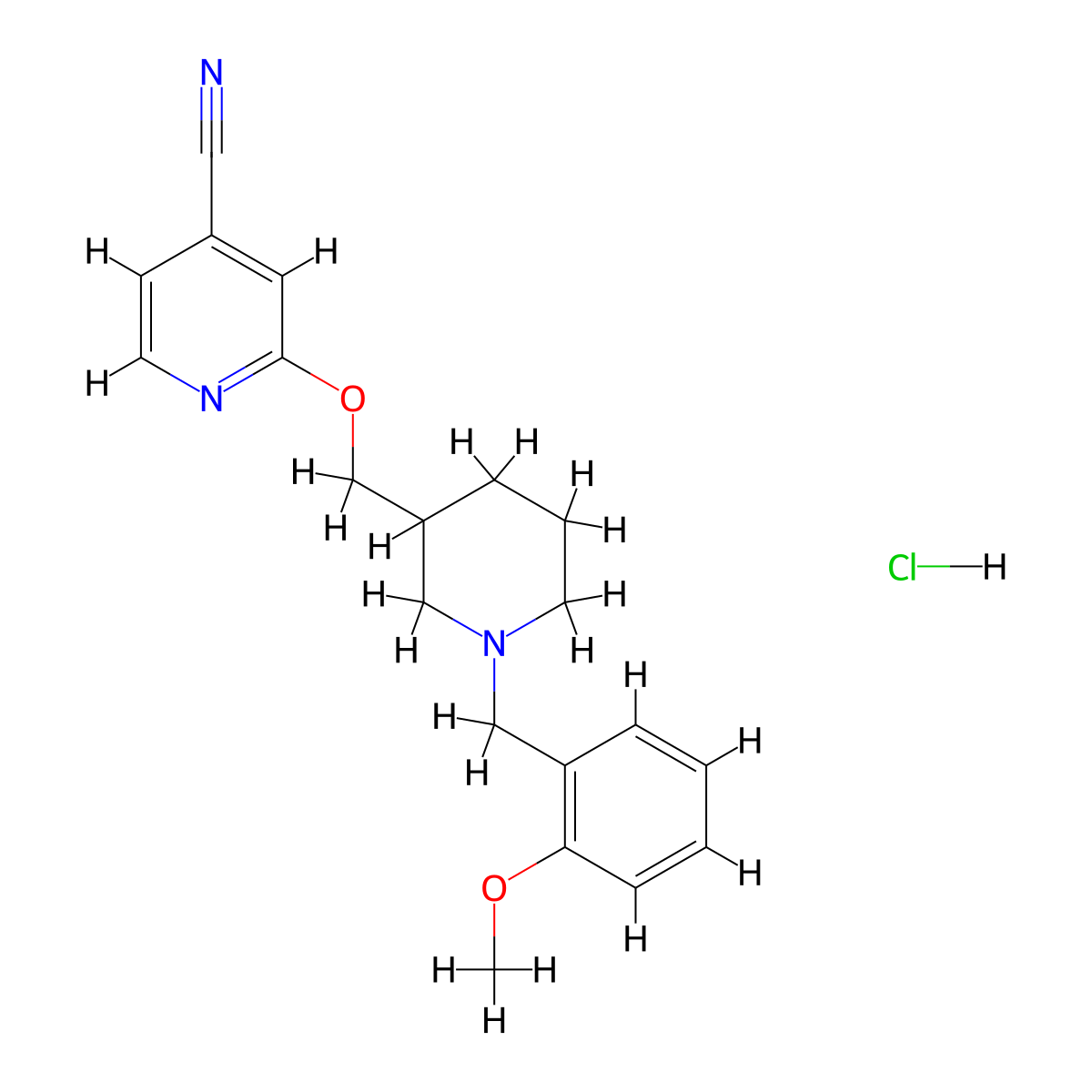 2-({1-[(2-Methoxyphenyl)methyl]piperidin-3-yl}methoxy)pyridine-4-carbonitrile hydrochloride molecular structure, CAS 2380175-46-0