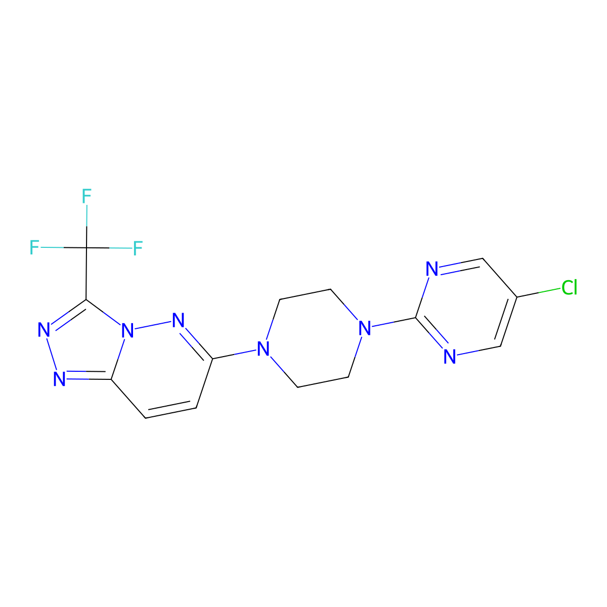 5-Chloro-2-{4-[3-(trifluoromethyl)-[1,2,4]triazolo[4,3-b]pyridazin-6-yl]piperazin-1-yl}pyrimidine molecular structure, CAS 2380175-48-2
