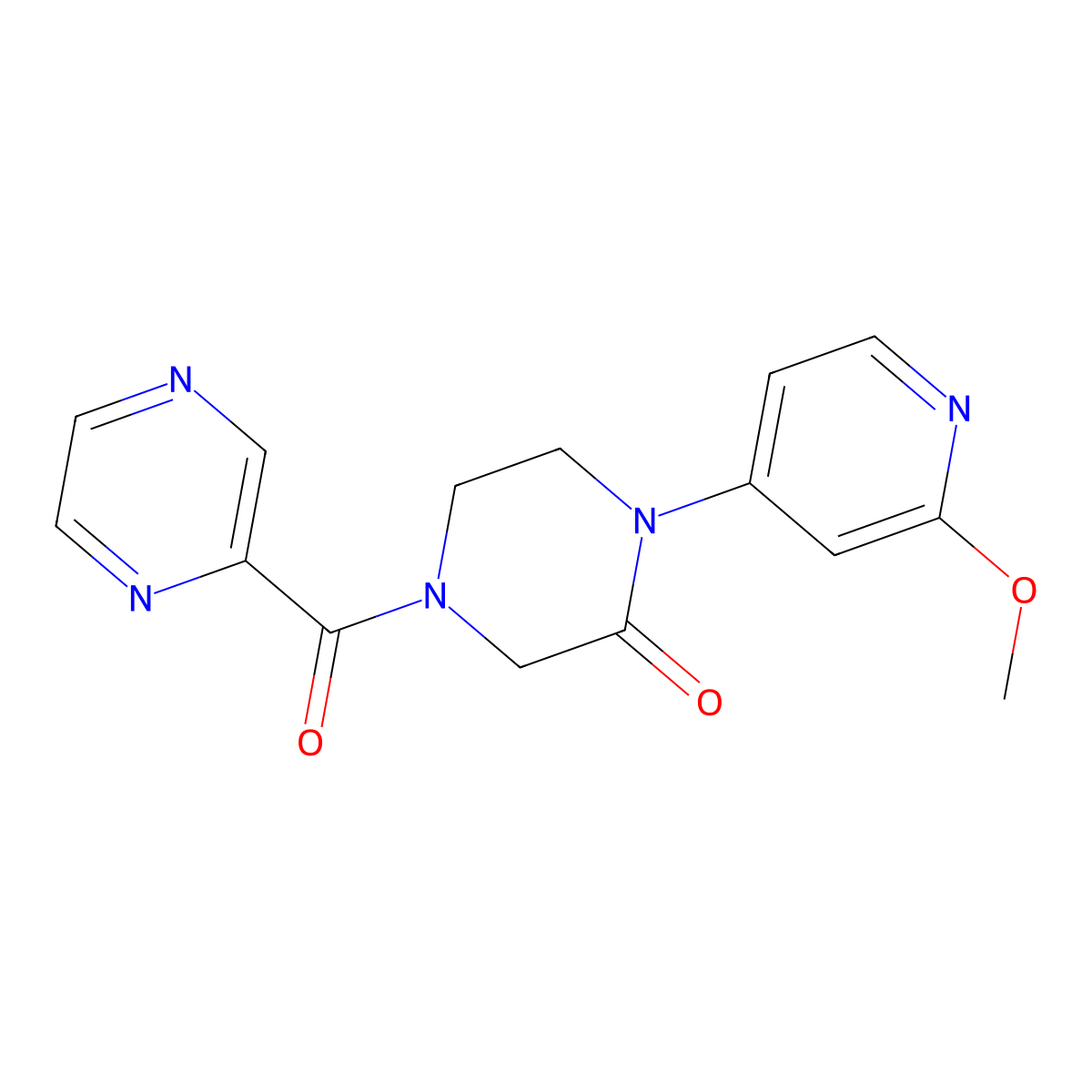 1-(2-Methoxypyridin-4-yl)-4-(pyrazine-2-carbonyl)piperazin-2-one molecular structure, CAS 2380175-57-3