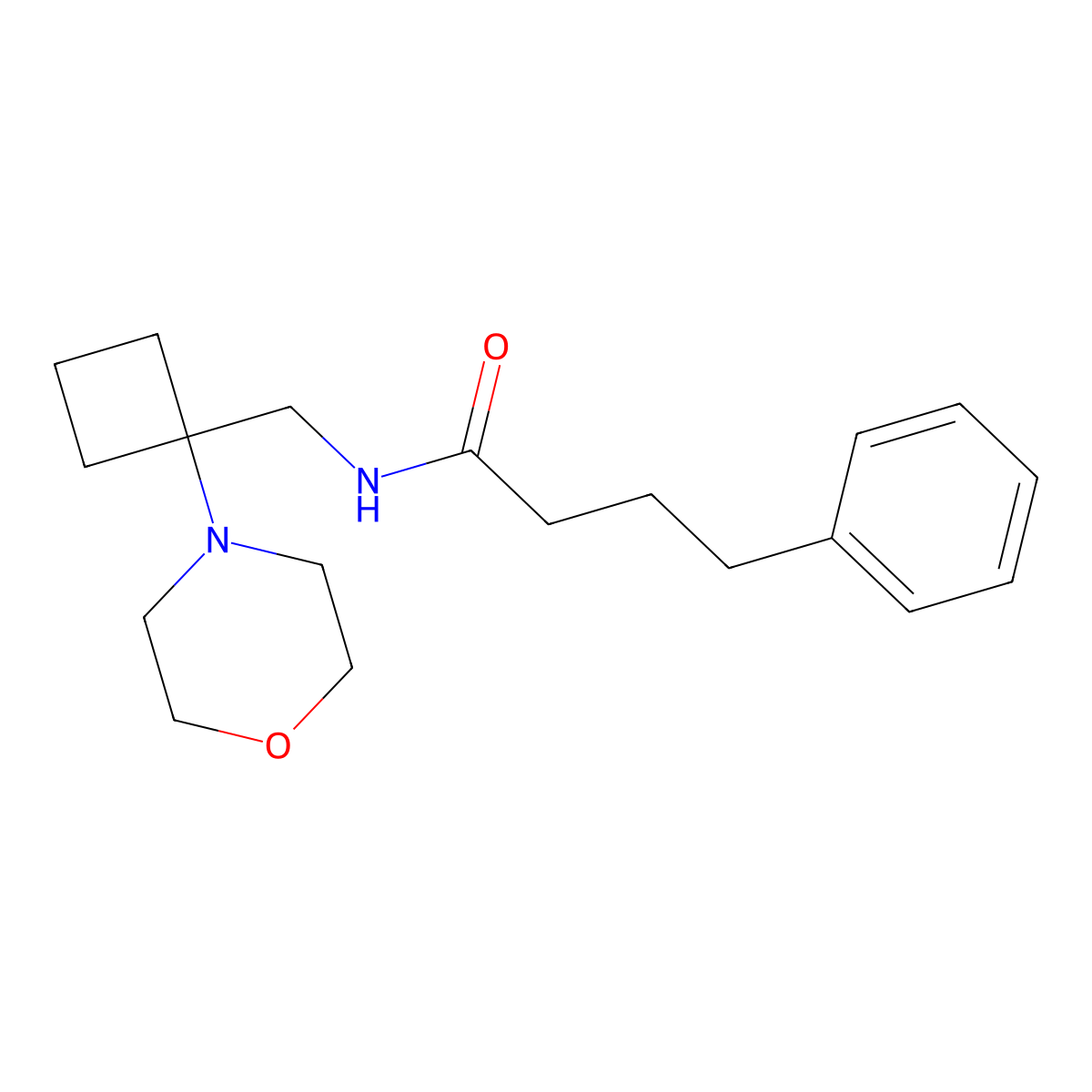 N-{[1-(morpholin-4-yl)cyclobutyl]methyl}-4-phenylbutanamide molecular structure, CAS 2380175-58-4