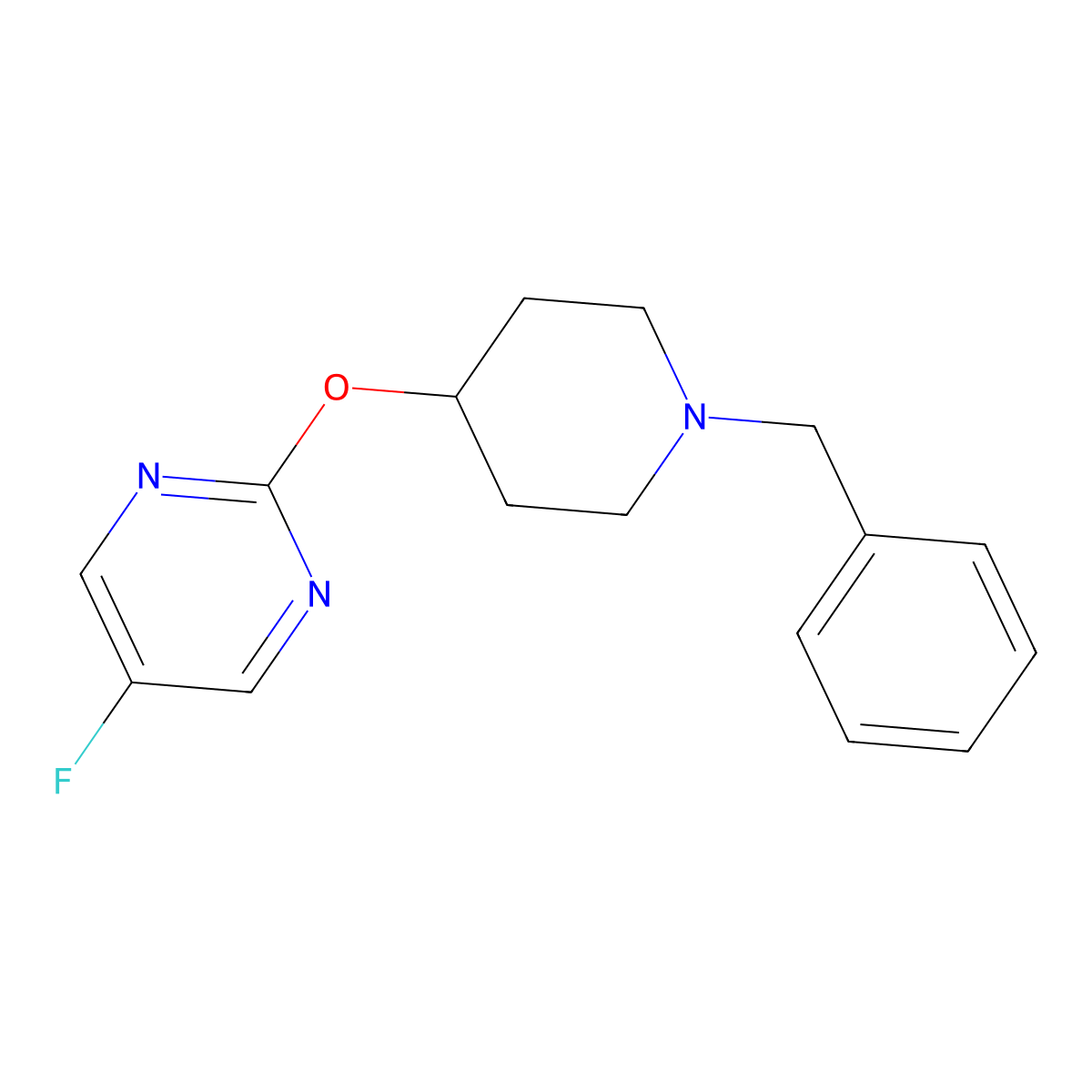 2-[(1-Benzylpiperidin-4-yl)oxy]-5-fluoropyrimidine molecular structure, CAS 2380175-61-9