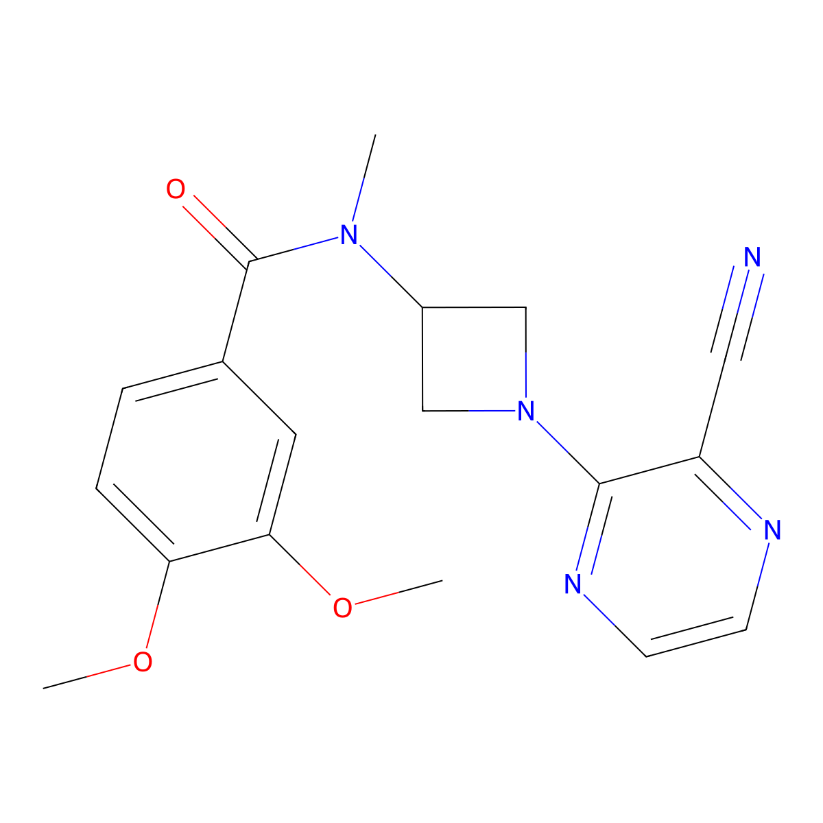 N-[1-(3-Cyanopyrazin-2-yl)azetidin-3-yl]-3,4-dimethoxy-N-methylbenzamide molecular structure, CAS 2380175-62-0