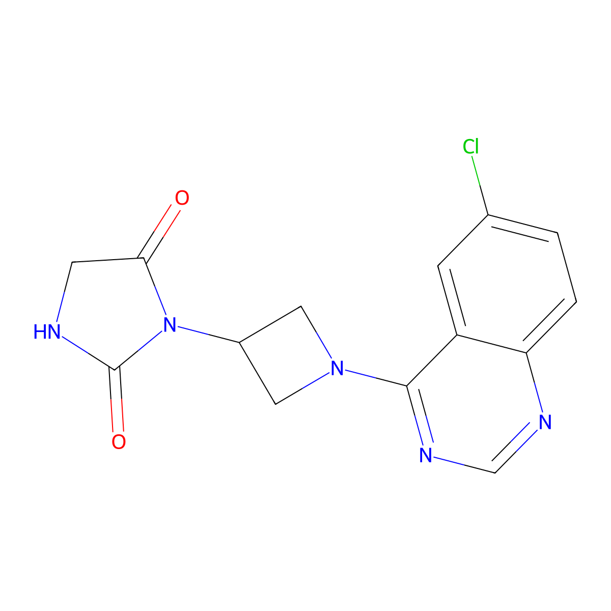 3-[1-(6-Chloroquinazolin-4-yl)azetidin-3-yl]imidazolidine-2,4-dione molecular structure, CAS 2380175-65-3