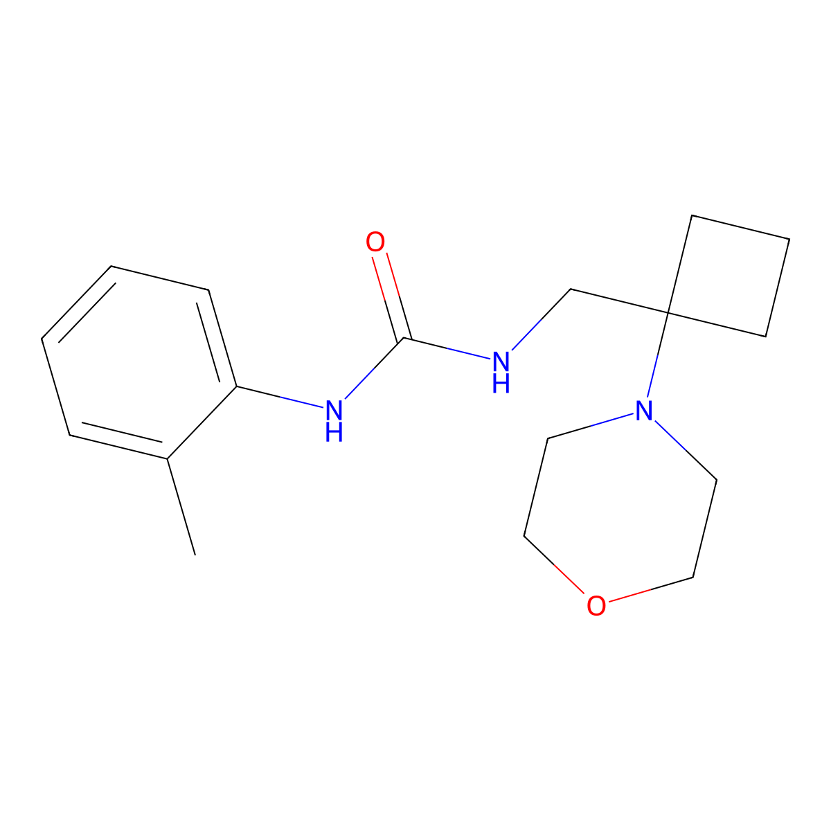 1-(2-Methylphenyl)-3-{[1-(morpholin-4-yl)cyclobutyl]methyl}urea molecular structure, CAS 2380175-76-6