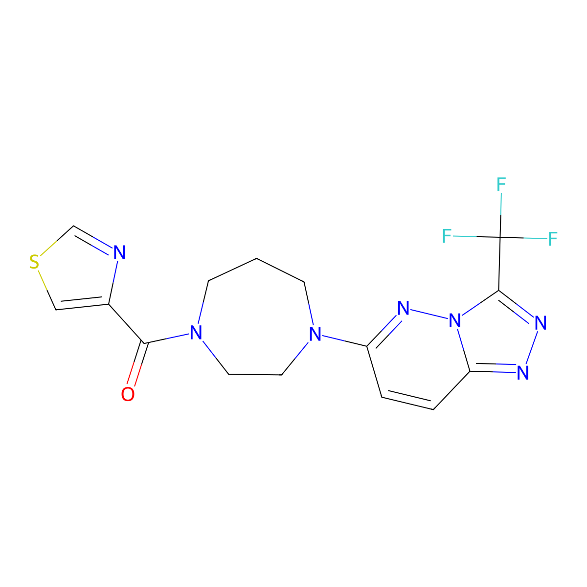 1-(1,3-Thiazole-4-carbonyl)-4-[3-(trifluoromethyl)-[1,2,4]triazolo[4,3-b]pyridazin-6-yl]-1,4-diazepane molecular structure, CAS 2380175-79-9