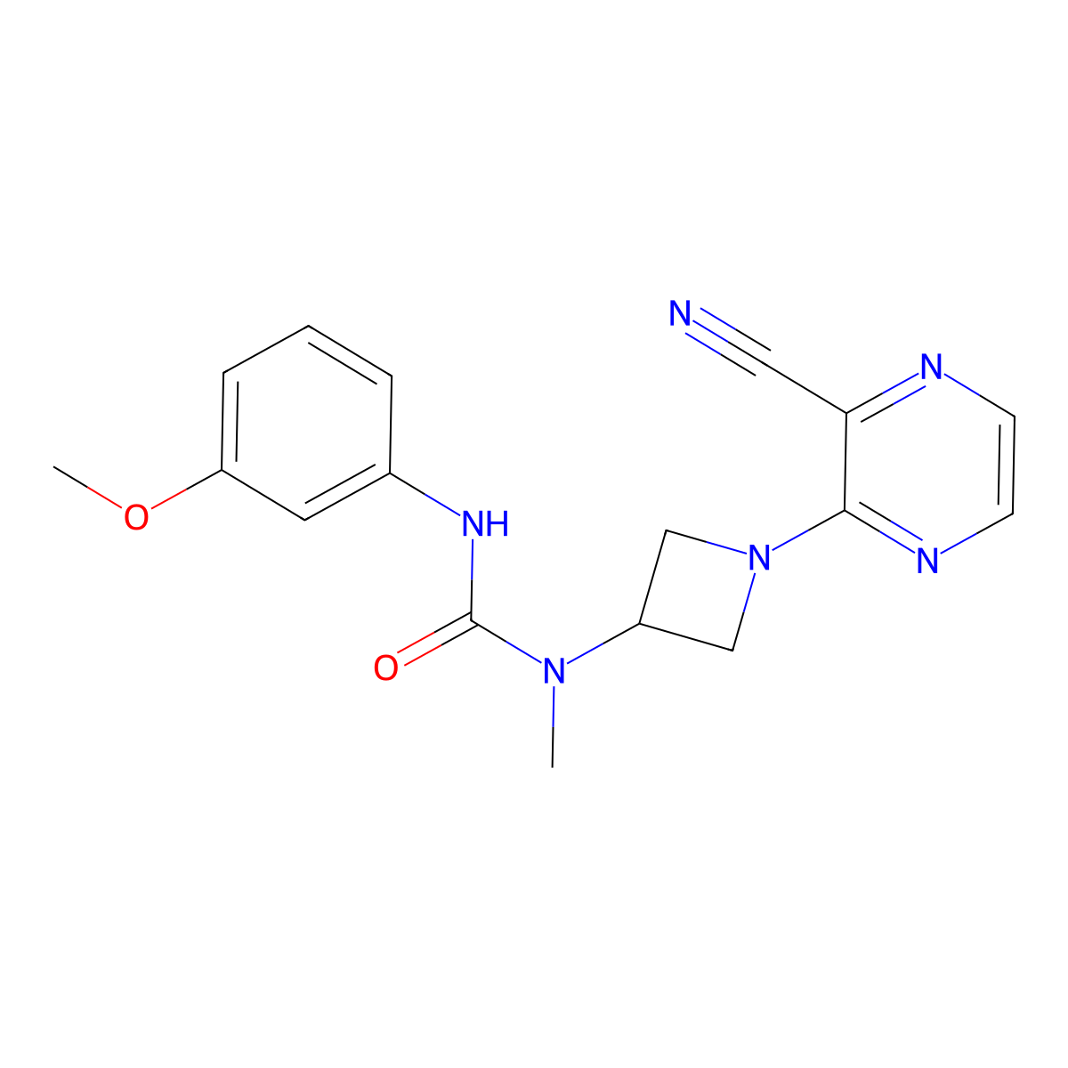 3-[1-(3-Cyanopyrazin-2-yl)azetidin-3-yl]-1-(3-methoxyphenyl)-3-methylurea molecular structure, CAS 2380175-80-2