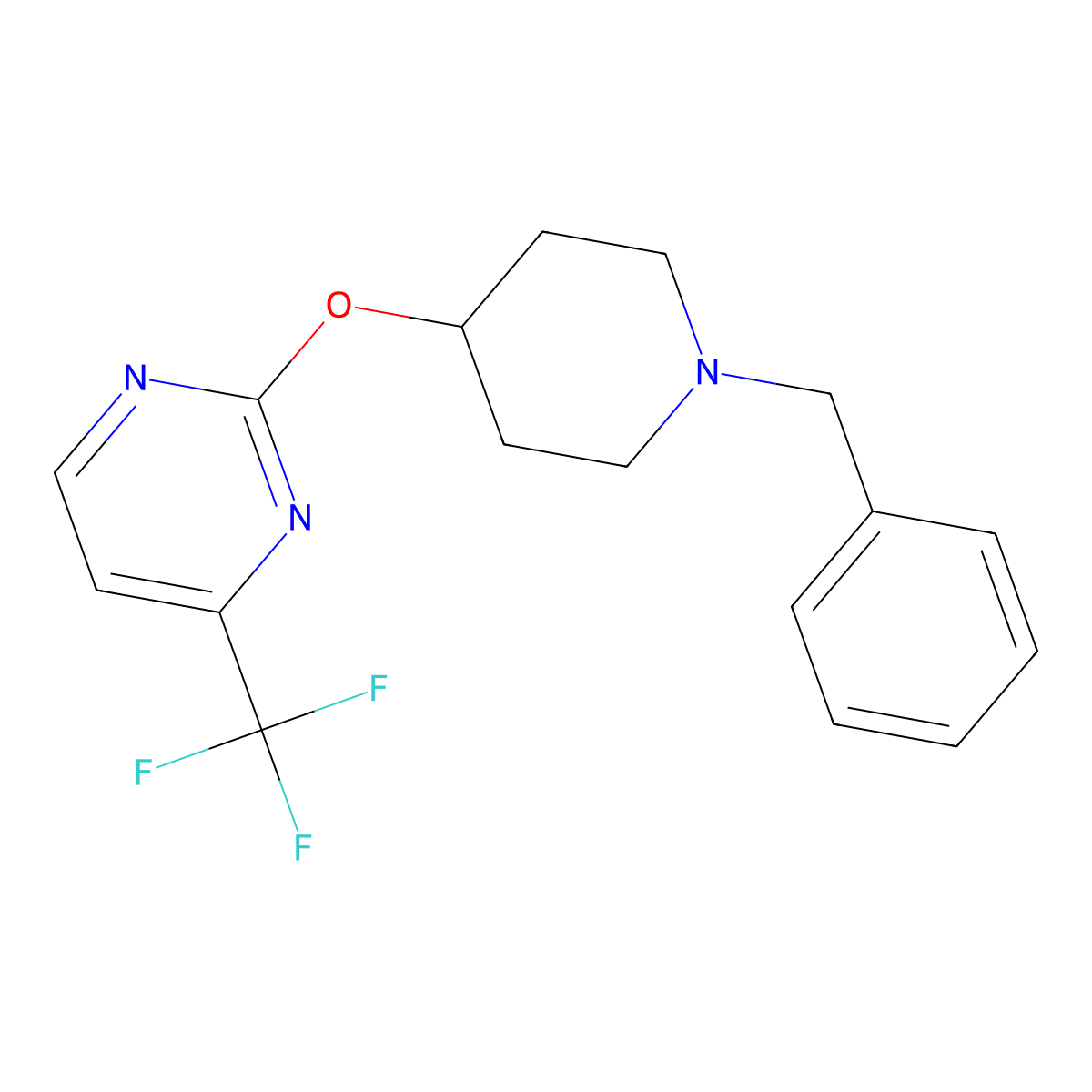 2-[(1-Benzylpiperidin-4-yl)oxy]-4-(trifluoromethyl)pyrimidine molecular structure, CAS 2380175-82-4