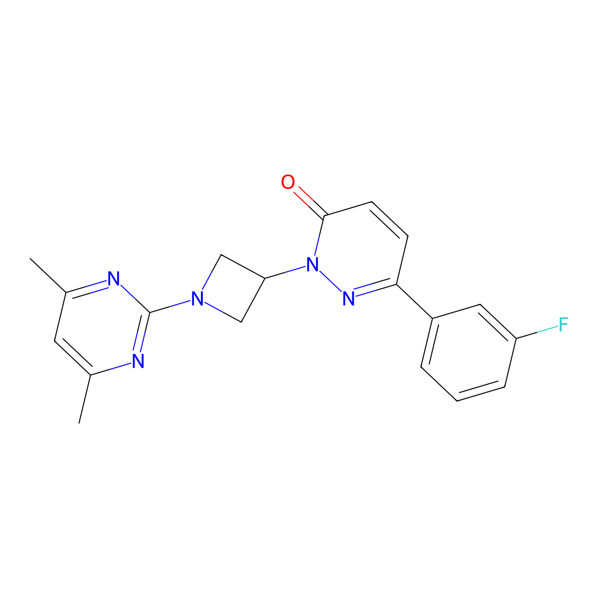 2-[1-(4,6-Dimethylpyrimidin-2-yl)azetidin-3-yl]-6-(3-fluorophenyl)-2,3-dihydropyridazin-3-one molecular structure, CAS 2380175-83-5