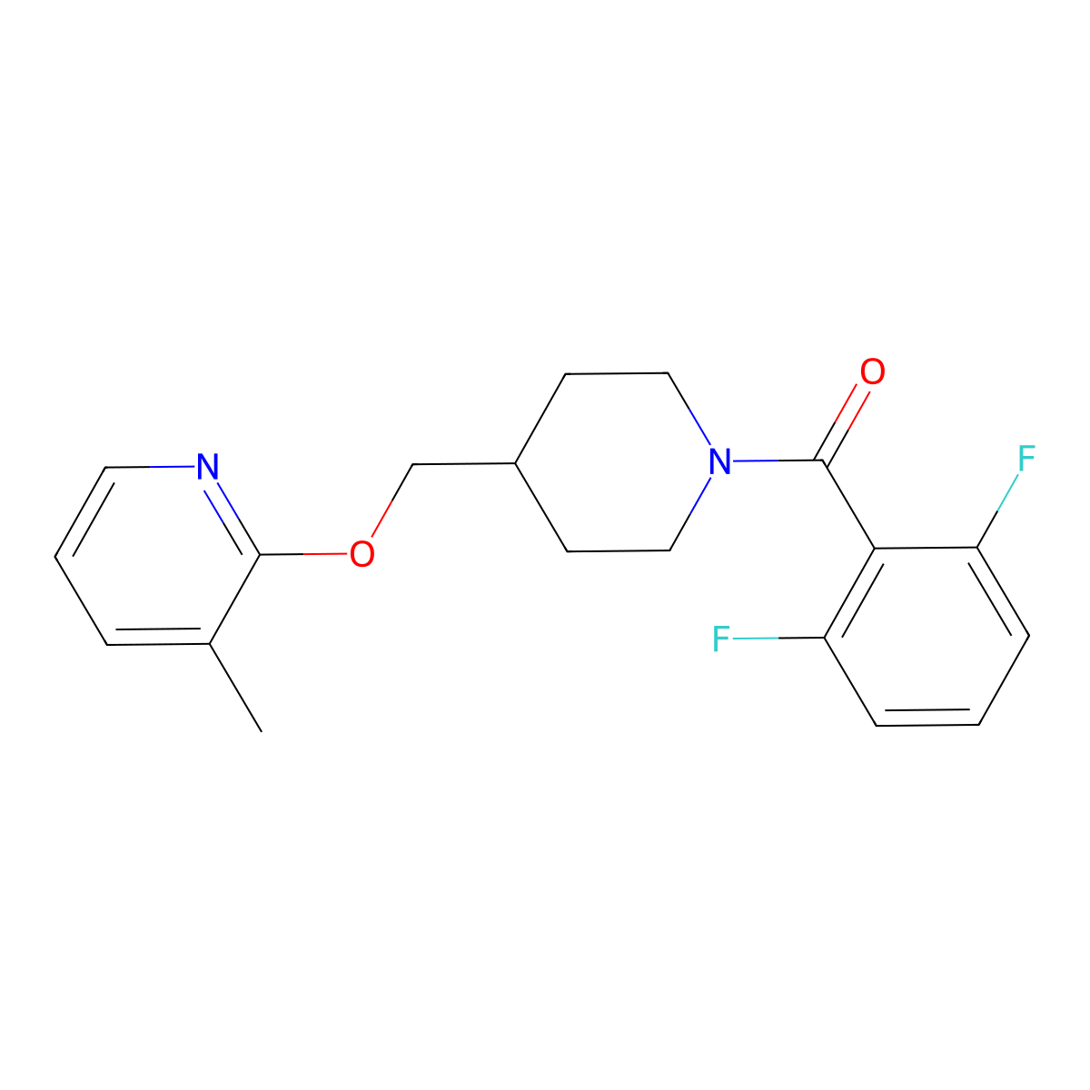 2-{[1-(2,6-Difluorobenzoyl)piperidin-4-yl]methoxy}-3-methylpyridine molecular structure, CAS 2380175-94-8
