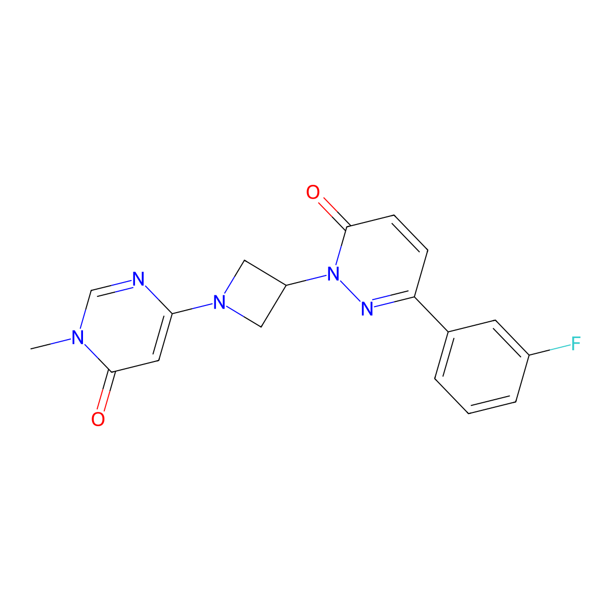 6-(3-Fluorophenyl)-2-[1-(1-methyl-6-oxo-1,6-dihydropyrimidin-4-yl)azetidin-3-yl]-2,3-dihydropyridazin-3-one molecular structure, CAS 2380175-99-3
