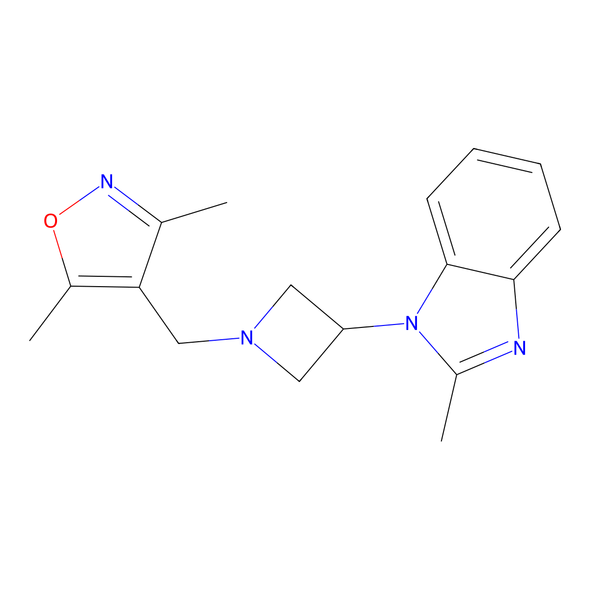 1-{1-[(3,5-dimethyl-1,2-oxazol-4-yl)methyl]azetidin-3-yl}-2-methyl-1H-1,3-benzodiazole molecular structure, CAS 2380176-06-5