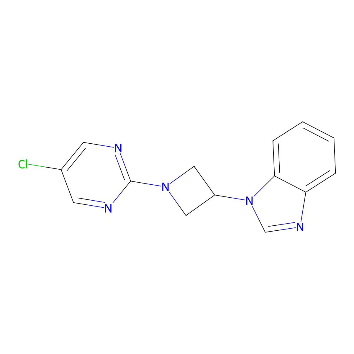 1-[1-(5-chloropyrimidin-2-yl)azetidin-3-yl]-1H-1,3-benzodiazole molecular structure, CAS 2380176-08-7