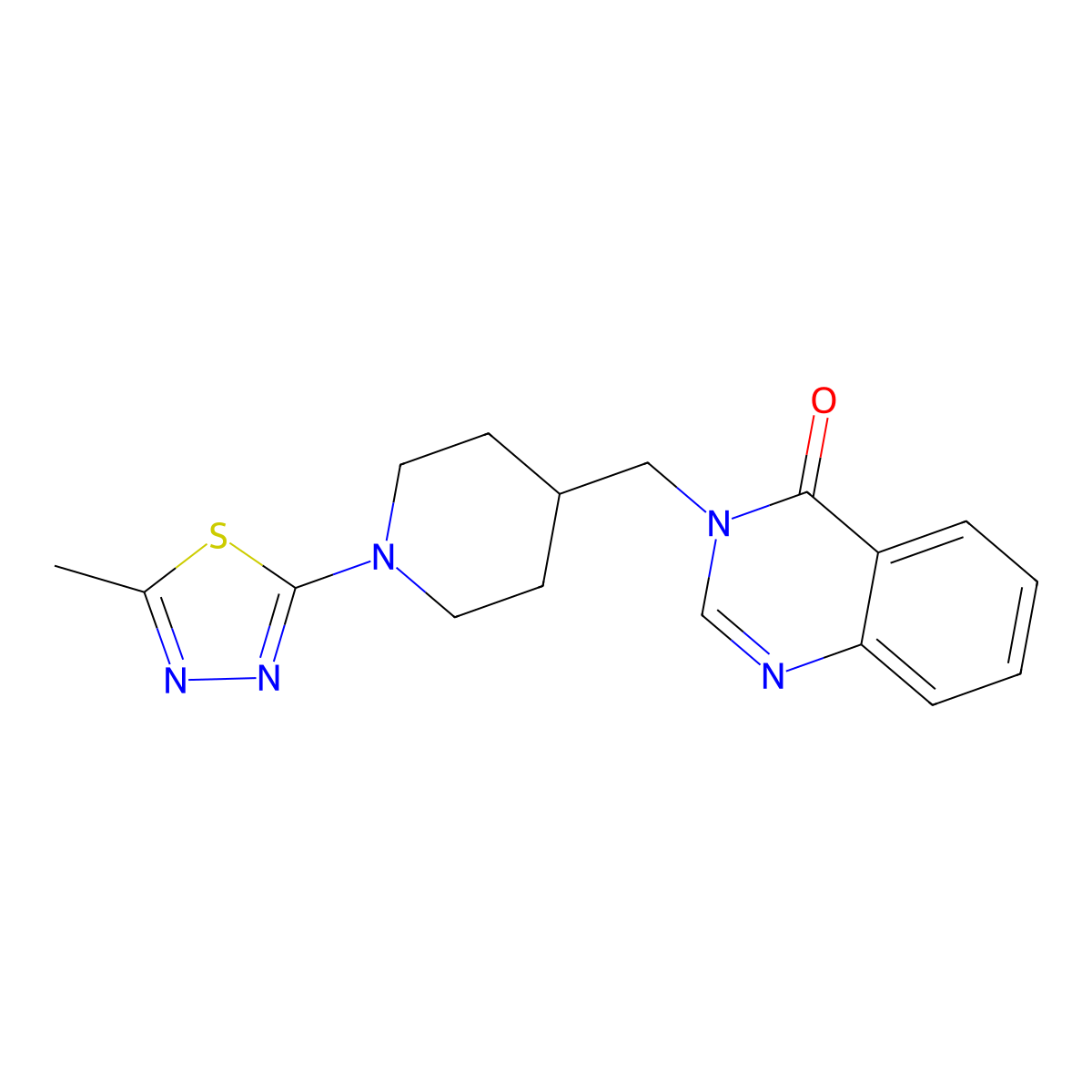 3-{[1-(5-Methyl-1,3,4-thiadiazol-2-yl)piperidin-4-yl]methyl}-3,4-dihydroquinazolin-4-one molecular structure, CAS 2380176-13-4