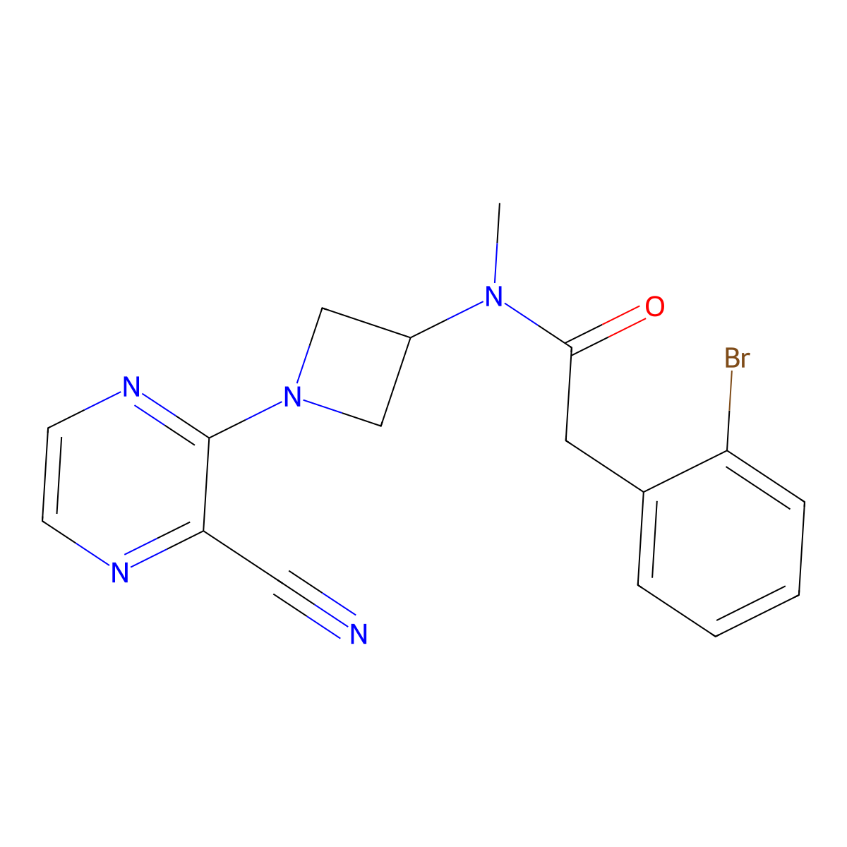 2-(2-Bromophenyl)-N-[1-(3-cyanopyrazin-2-yl)azetidin-3-yl]-N-methylacetamide molecular structure, CAS 2380176-14-5