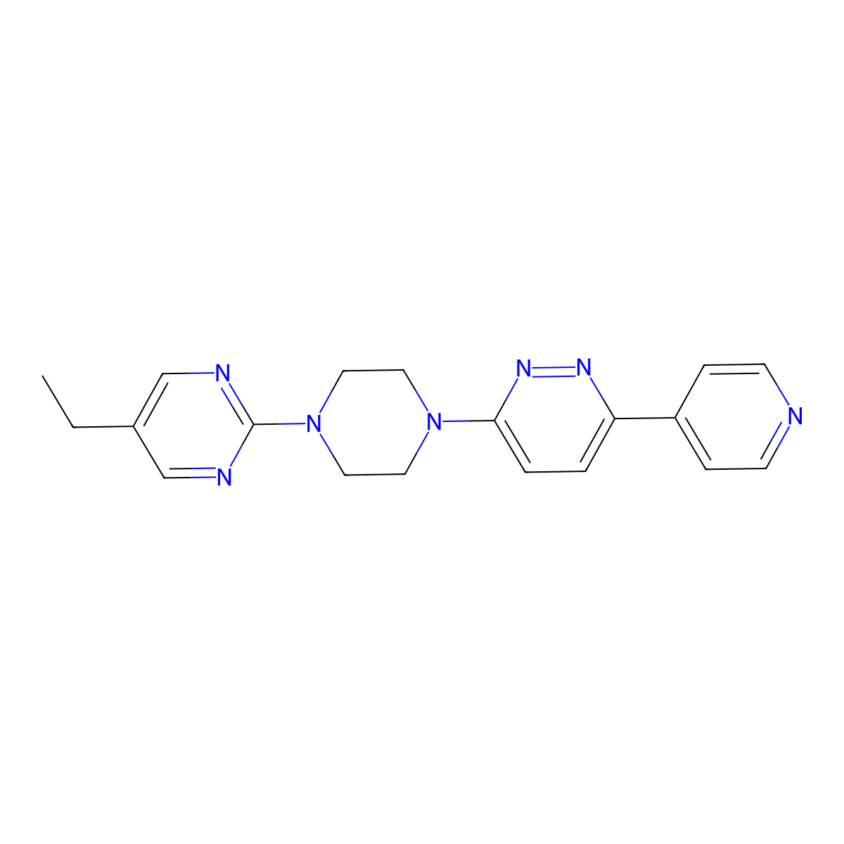 3-[4-(5-Ethylpyrimidin-2-yl)piperazin-1-yl]-6-(pyridin-4-yl)pyridazine molecular structure, CAS 2380176-17-8
