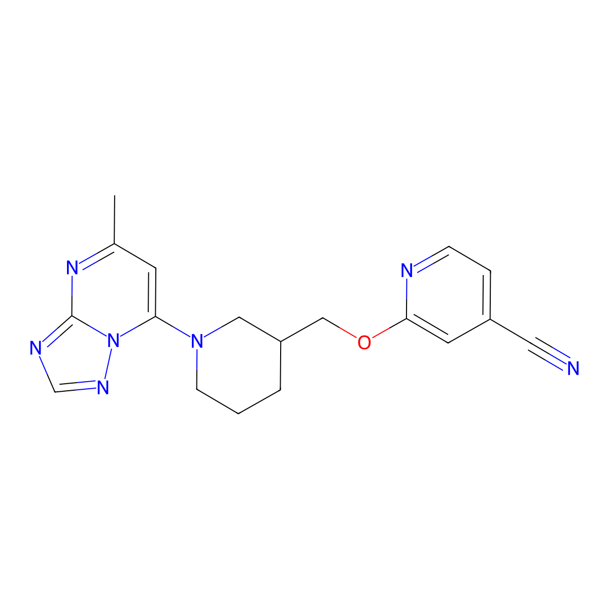 2-[(1-{5-Methyl-[1,2,4]triazolo[1,5-a]pyrimidin-7-yl}piperidin-3-yl)methoxy]pyridine-4-carbonitrile molecular structure, CAS 2380176-18-9