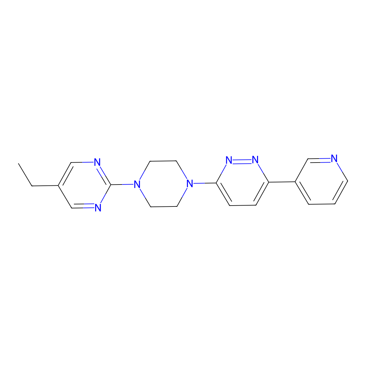 3-[4-(5-Ethylpyrimidin-2-yl)piperazin-1-yl]-6-(pyridin-3-yl)pyridazine molecular structure, CAS 2380176-22-5