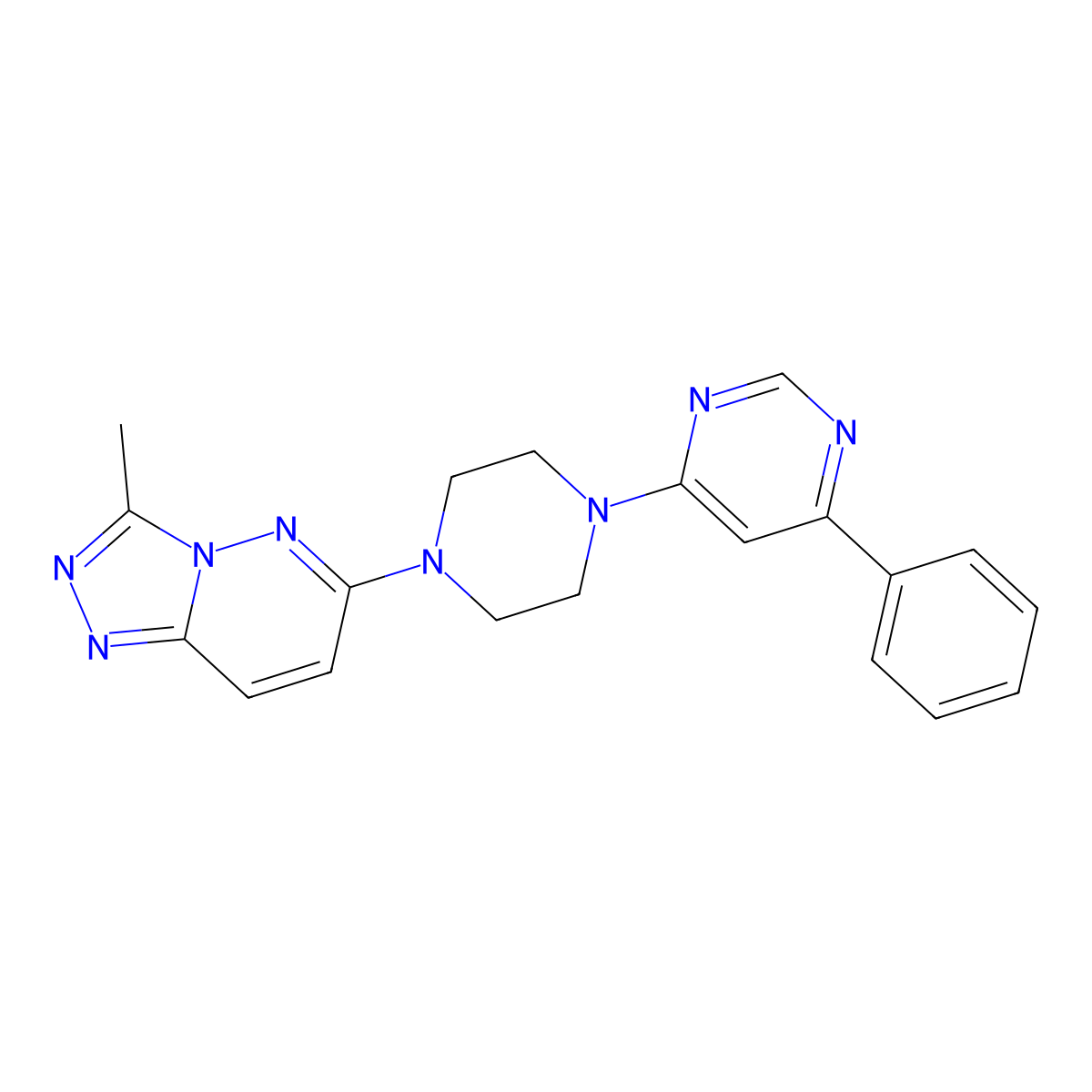 4-(4-{3-Methyl-[1,2,4]triazolo[4,3-b]pyridazin-6-yl}piperazin-1-yl)-6-phenylpyrimidine molecular structure, CAS 2380176-37-2