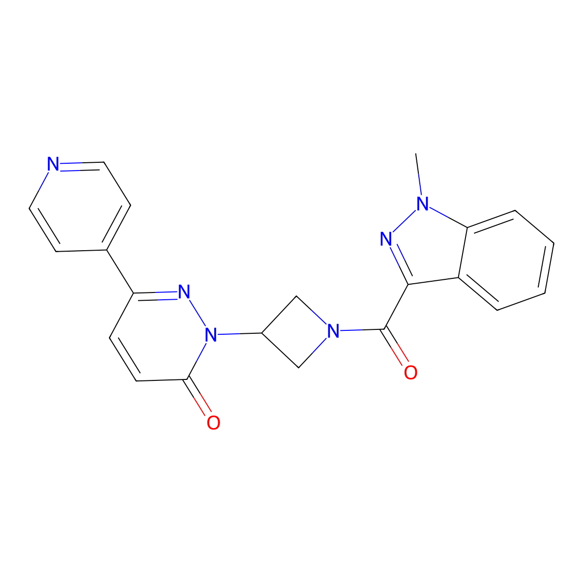 2-[1-(1-methyl-1H-indazole-3-carbonyl)azetidin-3-yl]-6-(pyridin-4-yl)-2,3-dihydropyridazin-3-one molecular structure, CAS 2380176-38-3