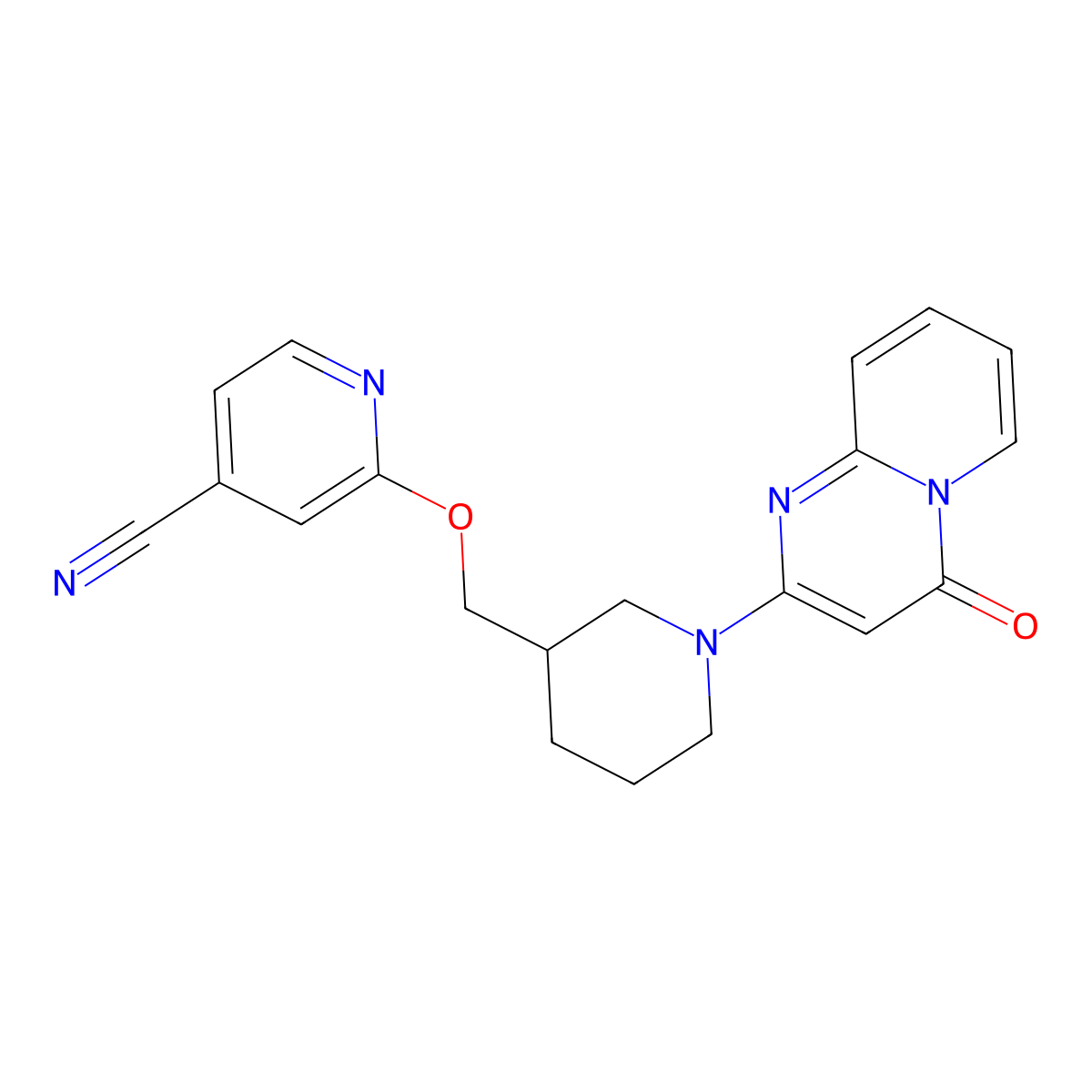 2-[(1-{4-oxo-4H-pyrido[1,2-a]pyrimidin-2-yl}piperidin-3-yl)methoxy]pyridine-4-carbonitrile molecular structure, CAS 2380176-41-8