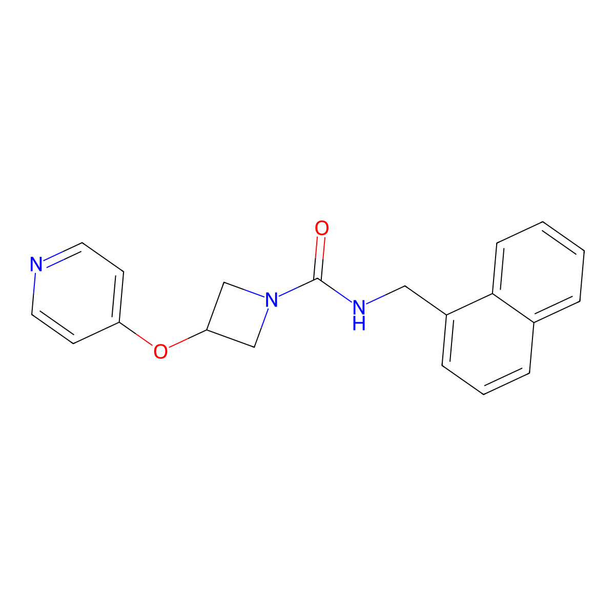 N-[(naphthalen-1-yl)methyl]-3-(pyridin-4-yloxy)azetidine-1-carboxamide molecular structure, CAS 2380176-45-2