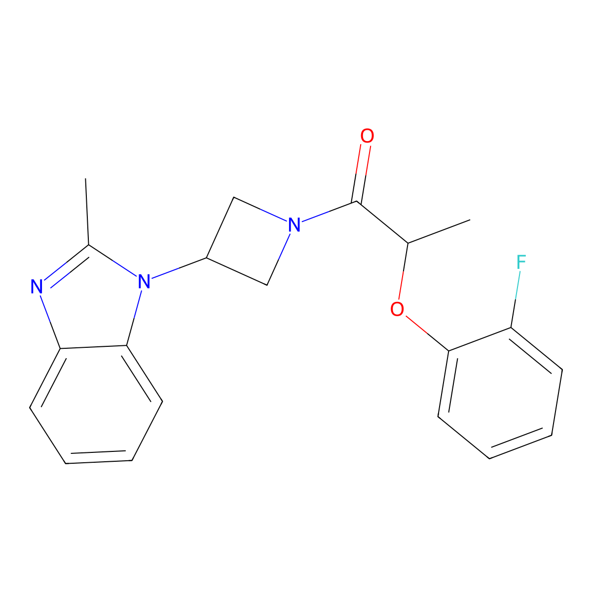 2-(2-fluorophenoxy)-1-[3-(2-methyl-1H-1,3-benzodiazol-1-yl)azetidin-1-yl]propan-1-one molecular structure, CAS 2380176-61-2