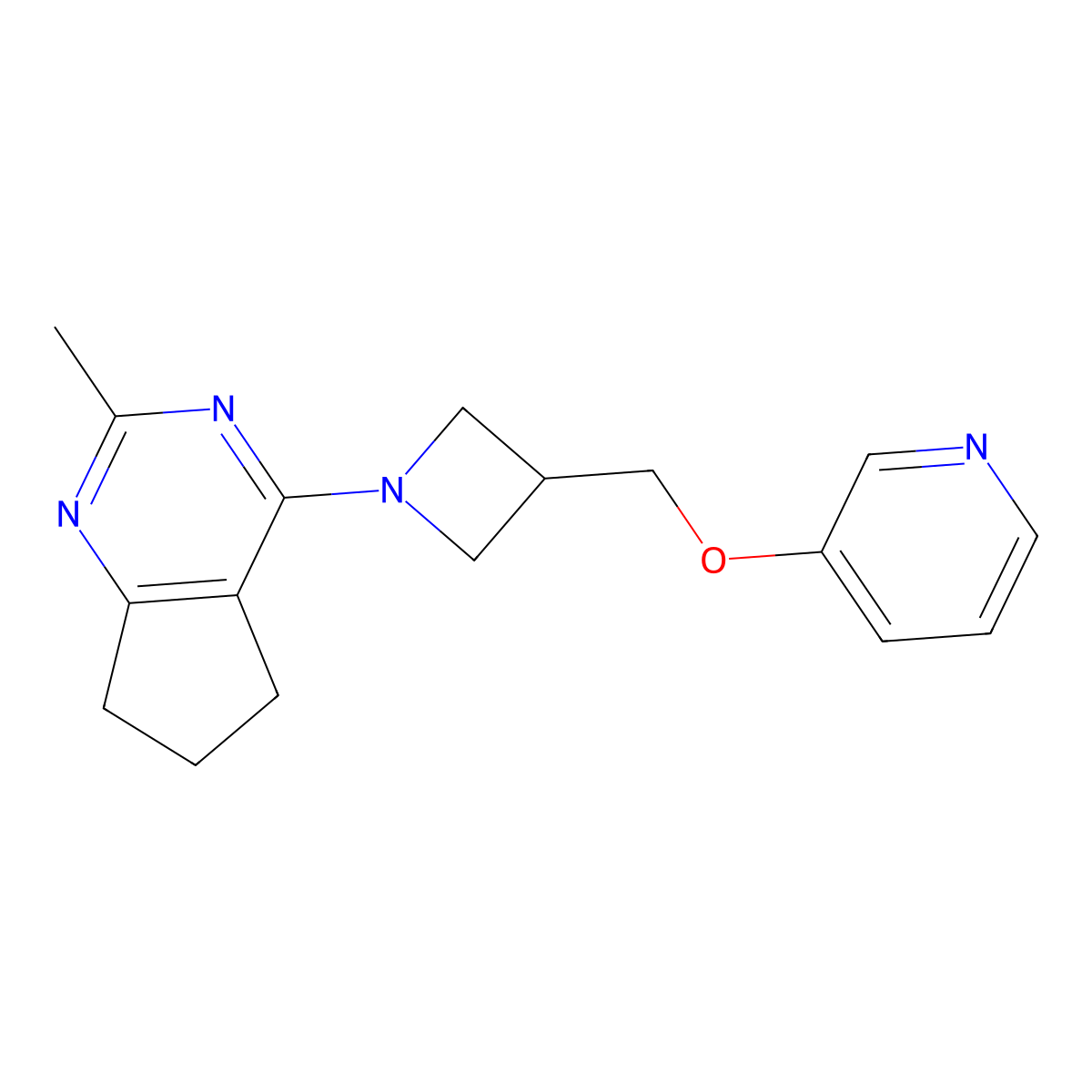 3-[(1-{2-methyl-5H,6H,7H-cyclopenta[d]pyrimidin-4-yl}azetidin-3-yl)methoxy]pyridine molecular structure, CAS 2380176-74-7