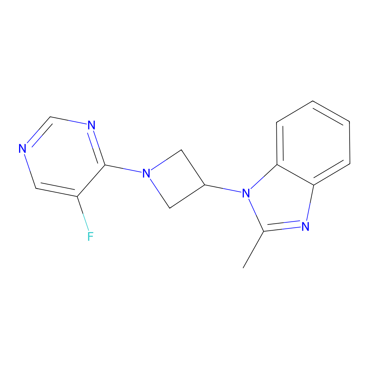 1-[1-(5-fluoropyrimidin-4-yl)azetidin-3-yl]-2-methyl-1H-1,3-benzodiazole molecular structure, CAS 2380176-79-2