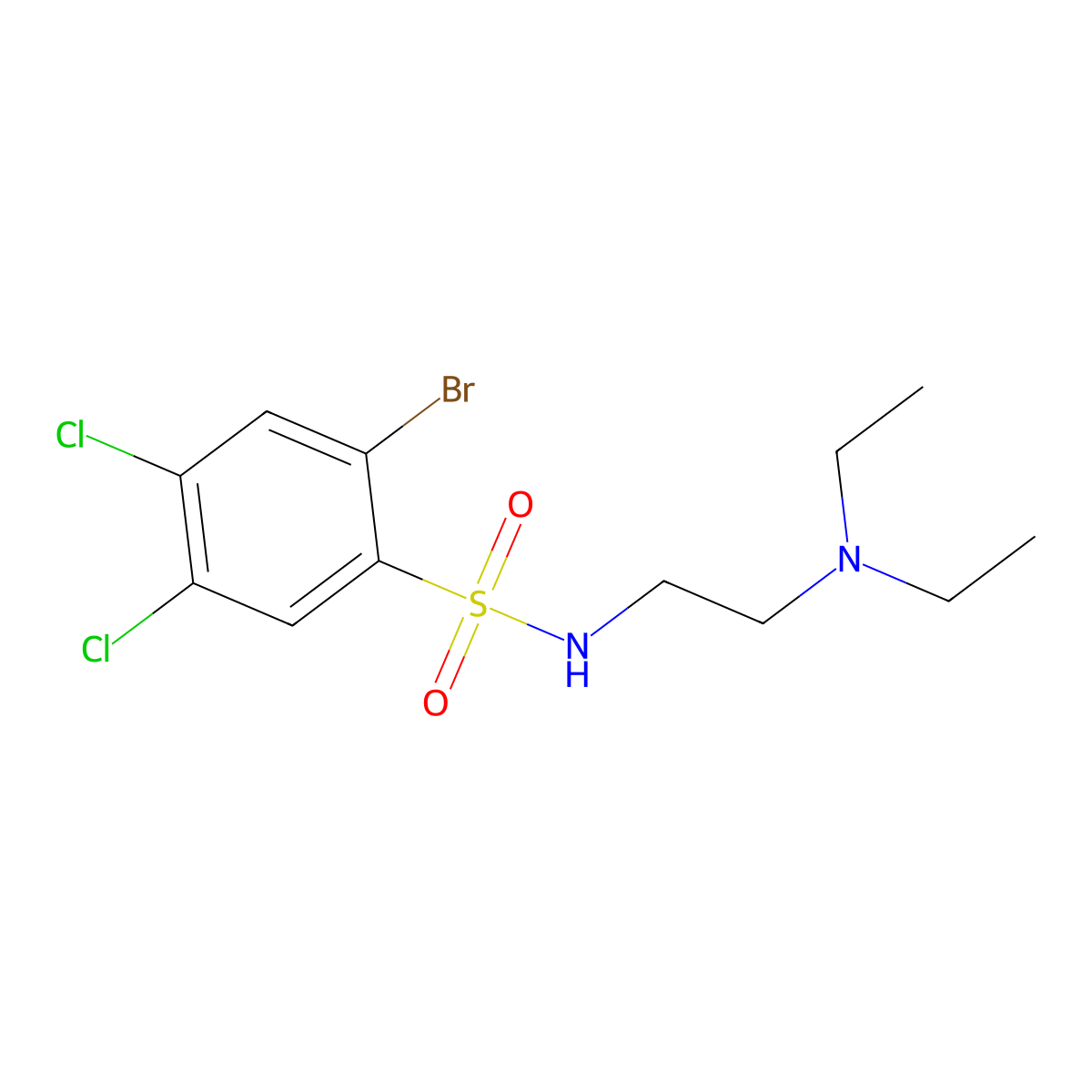 2-bromo-4,5-dichloro-N-[2-(diethylamino)ethyl]benzenesulfonamide molecular structure, CAS 2380176-82-7