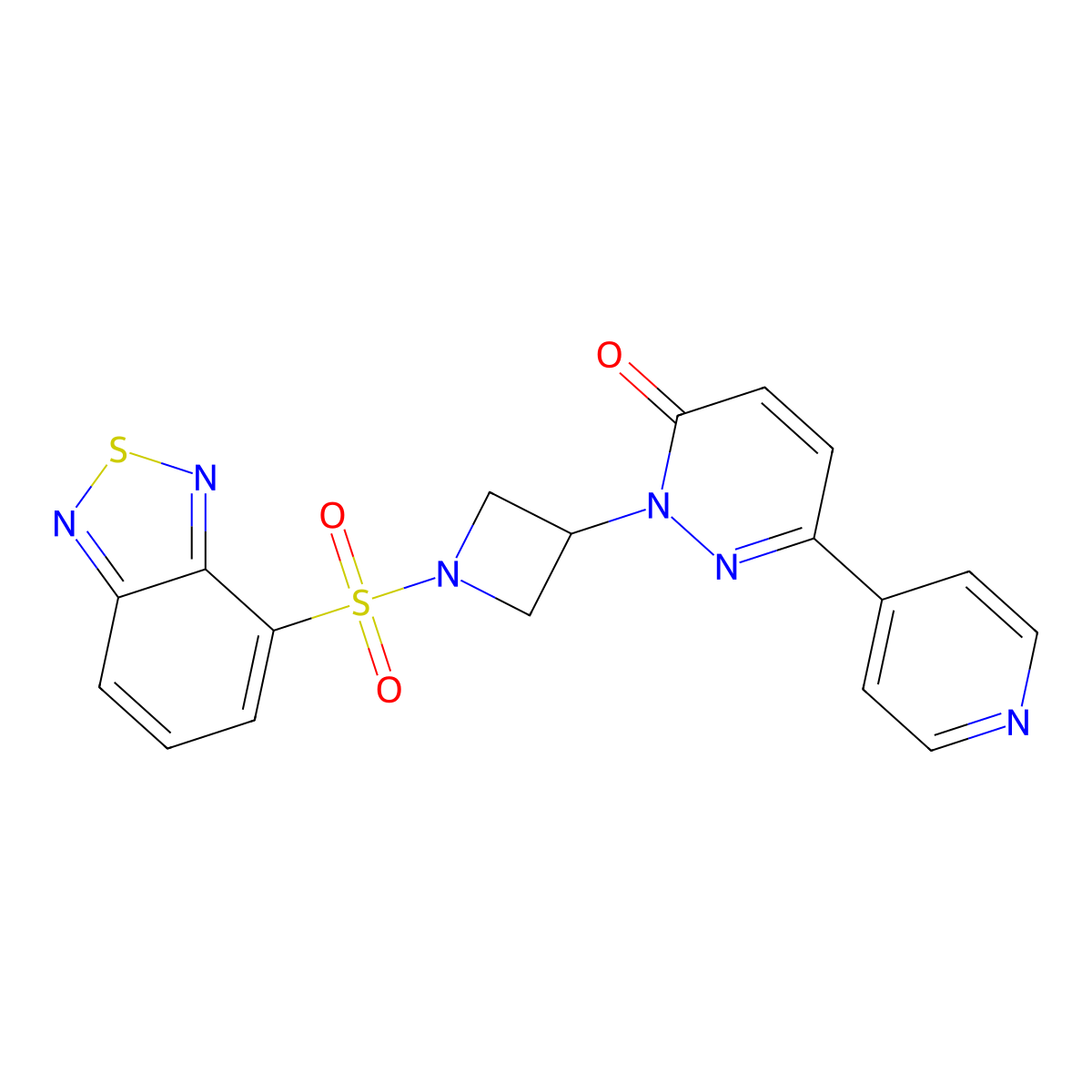 2-[1-(2,1,3-Benzothiadiazole-4-sulfonyl)azetidin-3-yl]-6-(pyridin-4-yl)-2,3-dihydropyridazin-3-one molecular structure, CAS 2380176-84-9