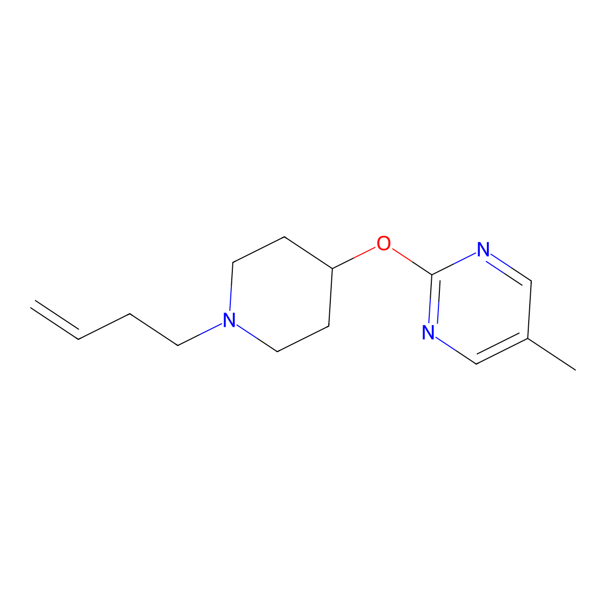 2-(1-But-3-enylpiperidin-4-yl)oxy-5-methylpyrimidine molecular structure, CAS 2380176-86-1