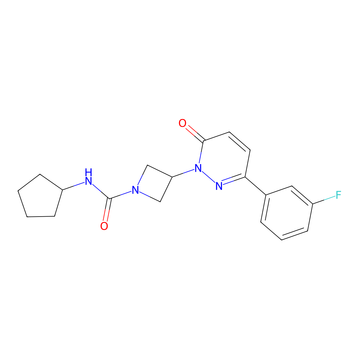 N-cyclopentyl-3-[3-(3-fluorophenyl)-6-oxo-1,6-dihydropyridazin-1-yl]azetidine-1-carboxamide molecular structure, CAS 2380176-88-3