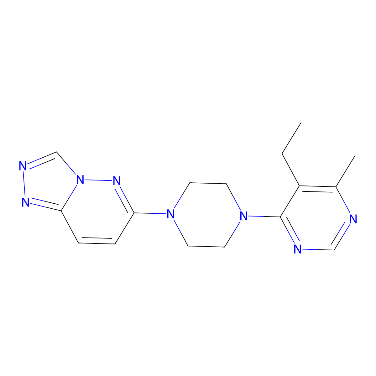 5-Ethyl-4-methyl-6-(4-{[1,2,4]triazolo[4,3-b]pyridazin-6-yl}piperazin-1-yl)pyrimidine molecular structure, CAS 2380176-89-4