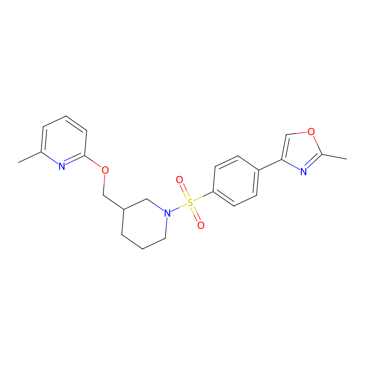2-Methyl-6-({1-[4-(2-methyl-1,3-oxazol-4-yl)benzenesulfonyl]piperidin-3-yl}methoxy)pyridine molecular structure, CAS 2380177-01-3