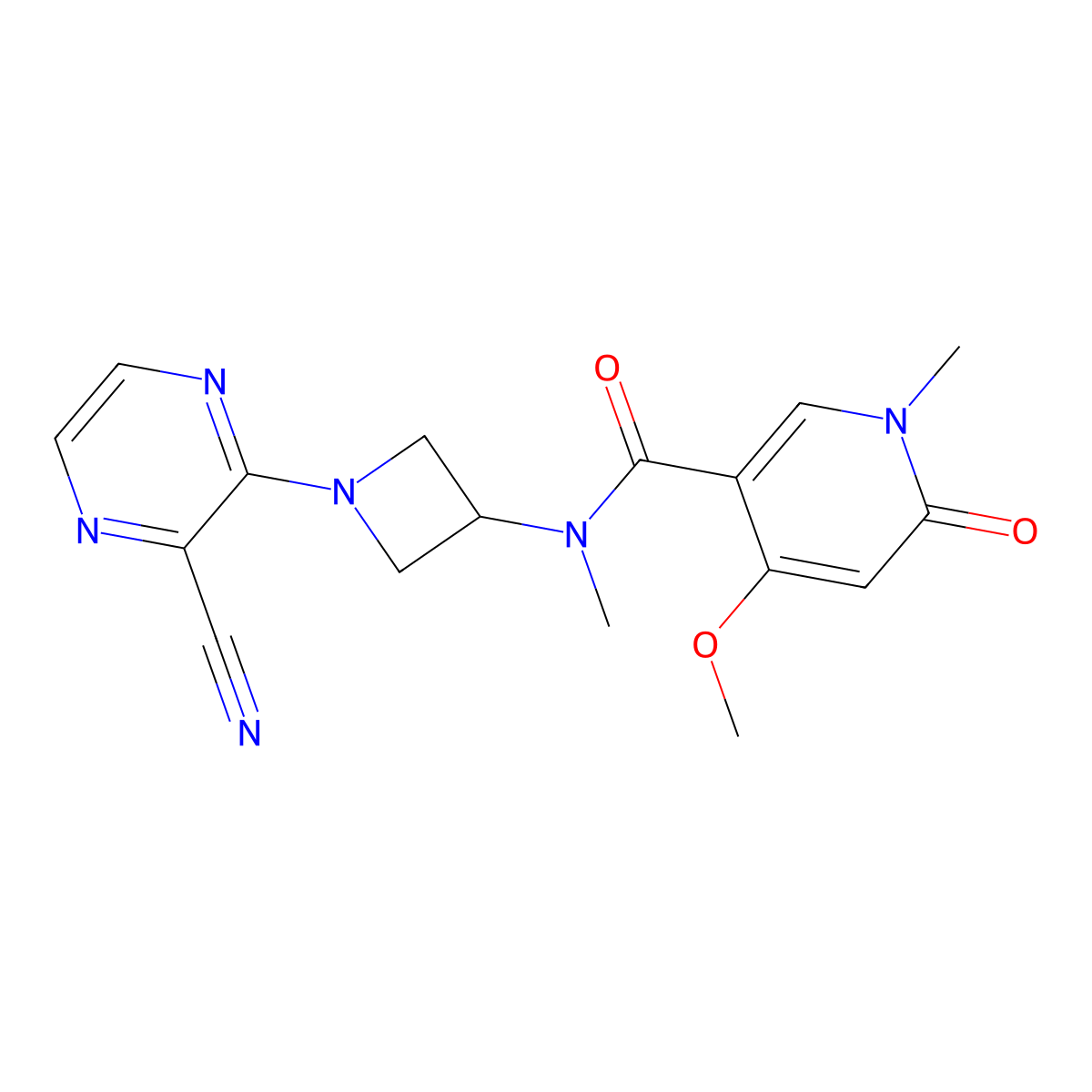 N-[1-(3-cyanopyrazin-2-yl)azetidin-3-yl]-4-methoxy-N,1-dimethyl-6-oxo-1,6-dihydropyridine-3-carboxamide molecular structure, CAS 2380177-05-7