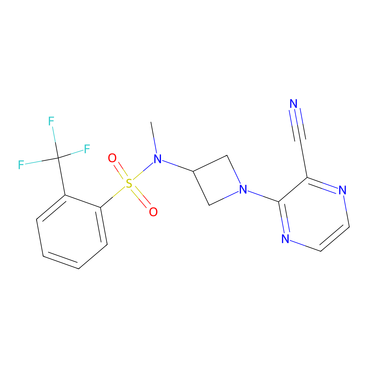 N-[1-(3-cyanopyrazin-2-yl)azetidin-3-yl]-N-methyl-2-(trifluoromethyl)benzene-1-sulfonamide molecular structure, CAS 2380177-07-9