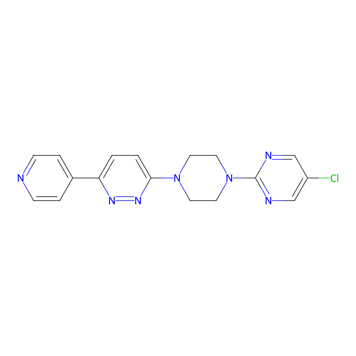 3-[4-(5-Chloropyrimidin-2-yl)piperazin-1-yl]-6-(pyridin-4-yl)pyridazine molecular structure, CAS 2380177-12-6