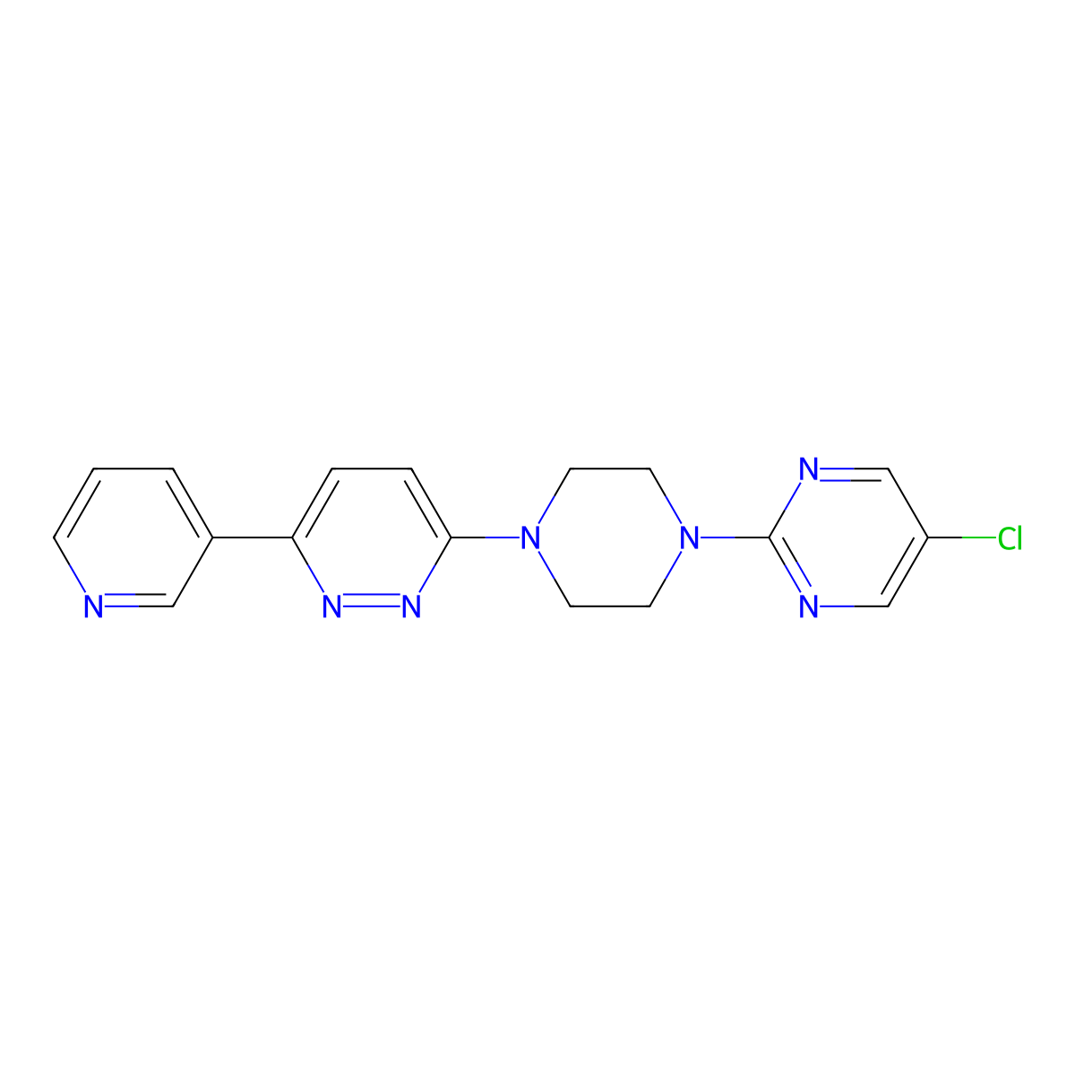 3-[4-(5-Chloropyrimidin-2-yl)piperazin-1-yl]-6-(pyridin-3-yl)pyridazine molecular structure, CAS 2380177-20-6