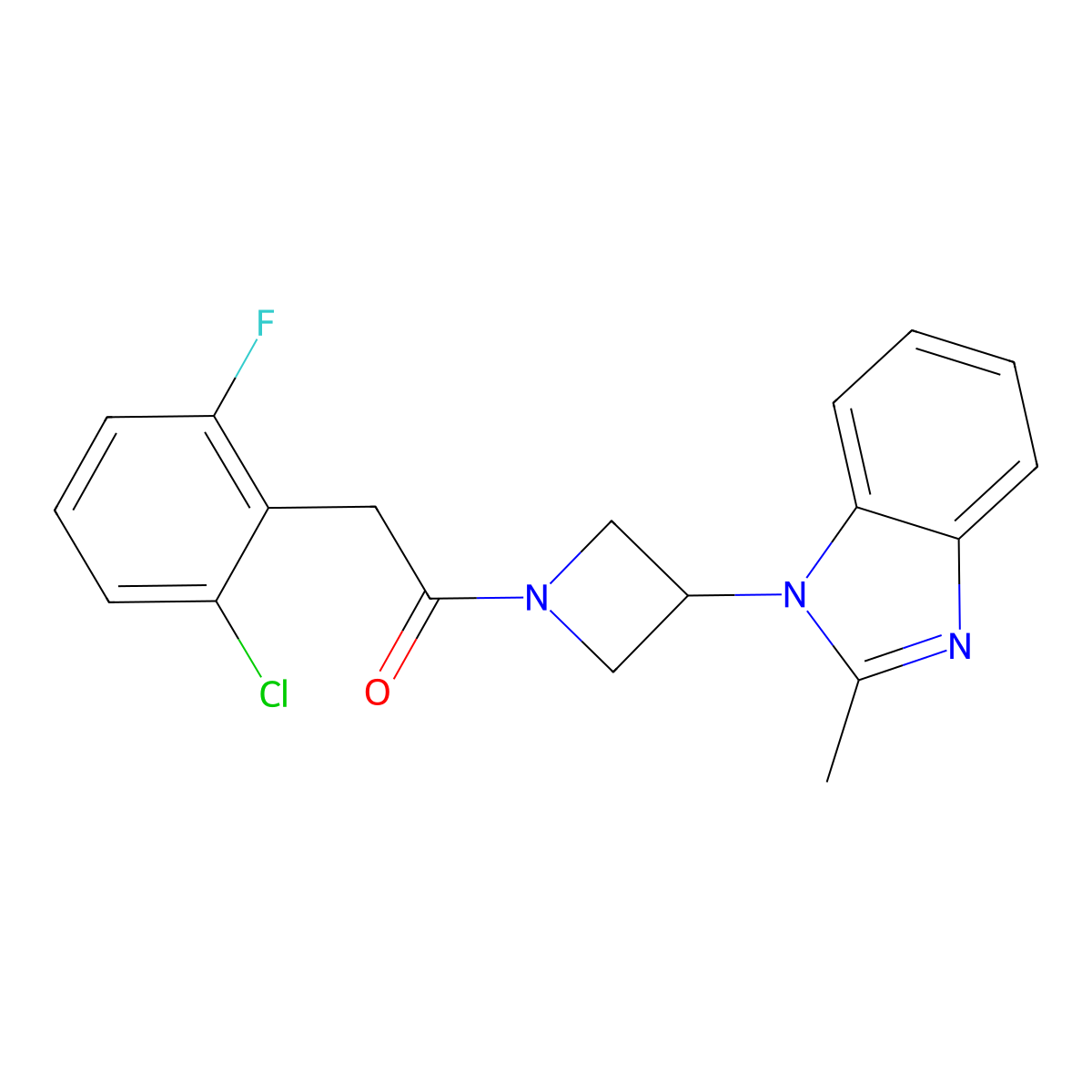 2-(2-chloro-6-fluorophenyl)-1-[3-(2-methyl-1H-1,3-benzodiazol-1-yl)azetidin-1-yl]ethan-1-one molecular structure, CAS 2380177-22-8