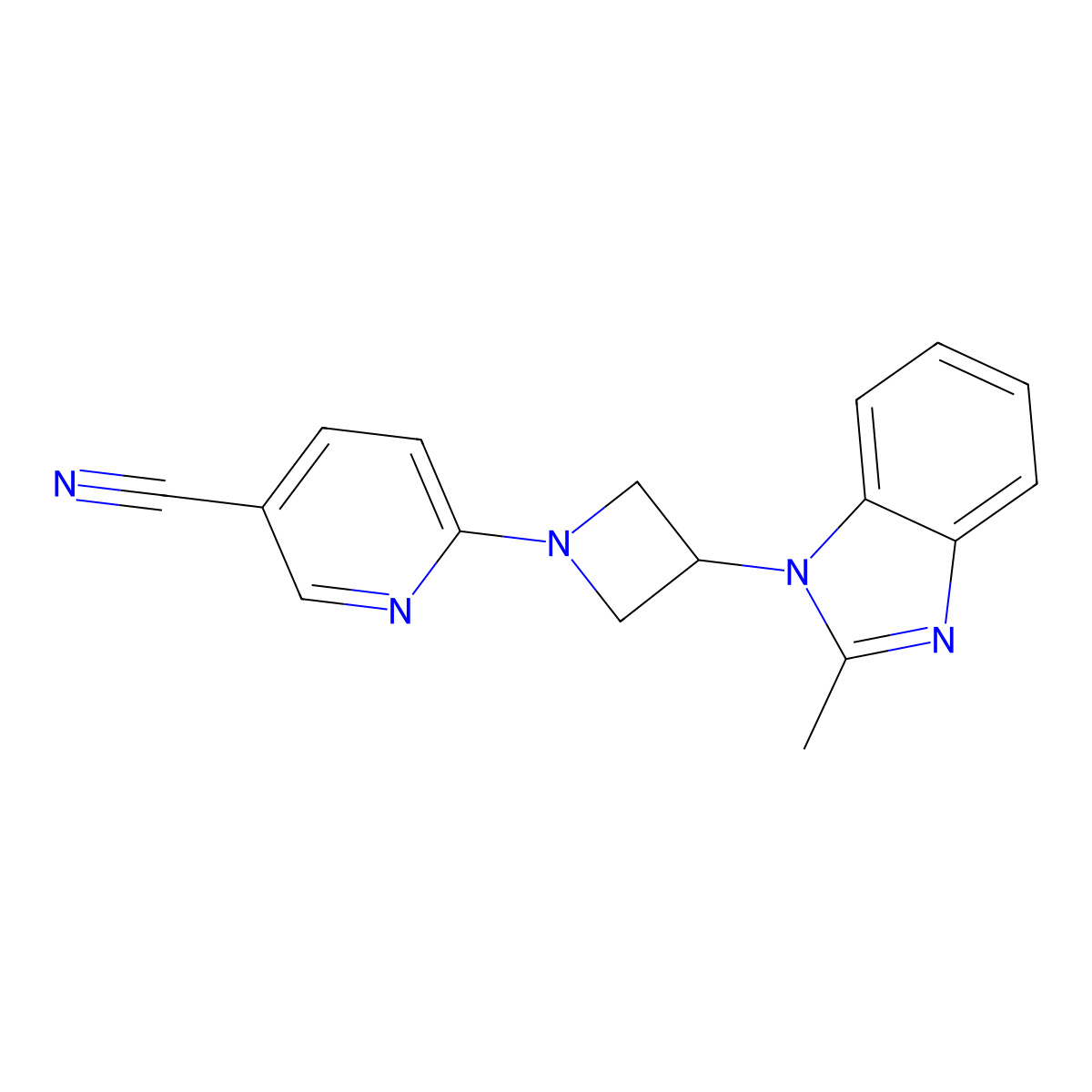6-[3-(2-methyl-1H-1,3-benzodiazol-1-yl)azetidin-1-yl]pyridine-3-carbonitrile molecular structure, CAS 2380177-29-5