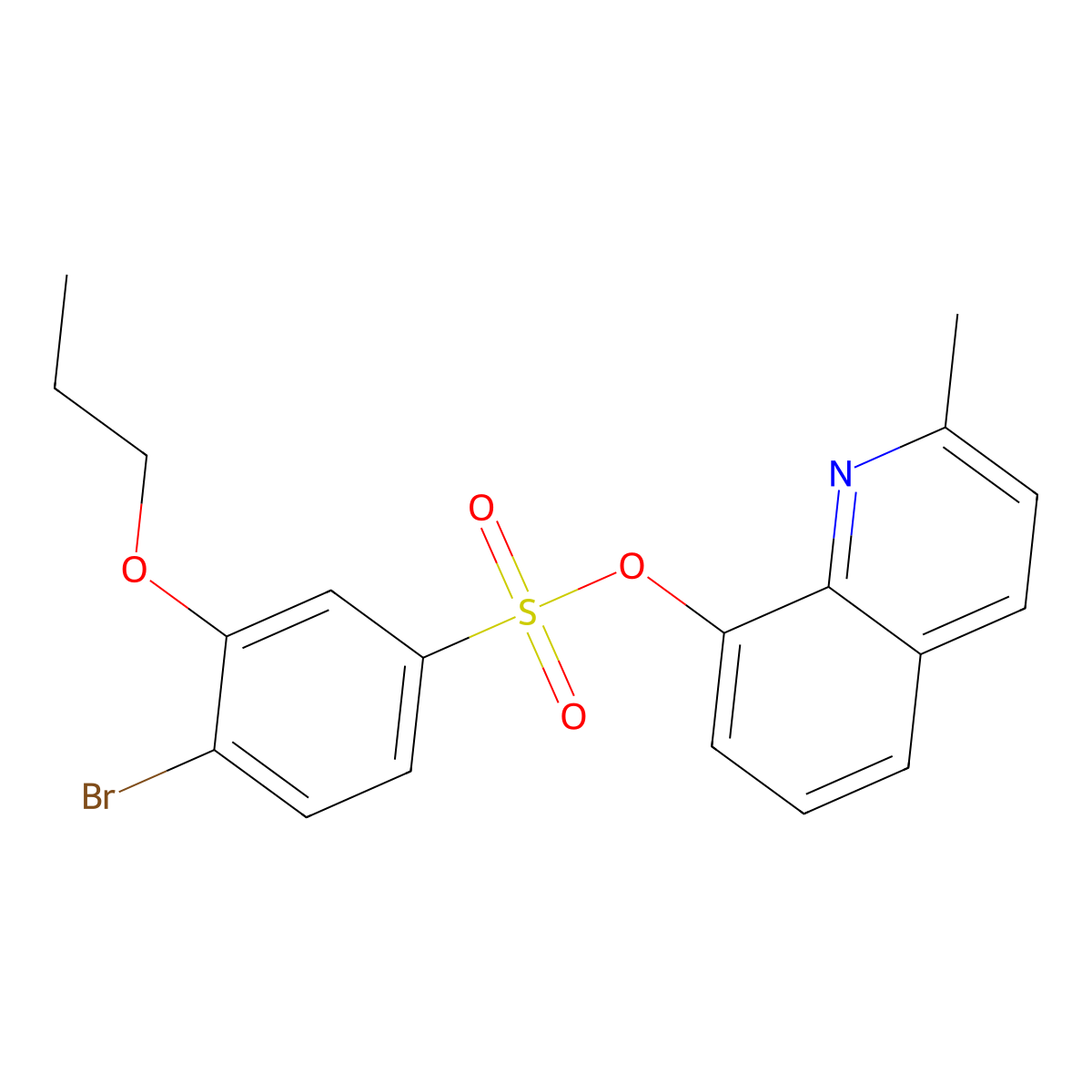 2-Methylquinolin-8-yl 4-bromo-3-propoxybenzene-1-sulfonate molecular structure, CAS 2380177-35-3