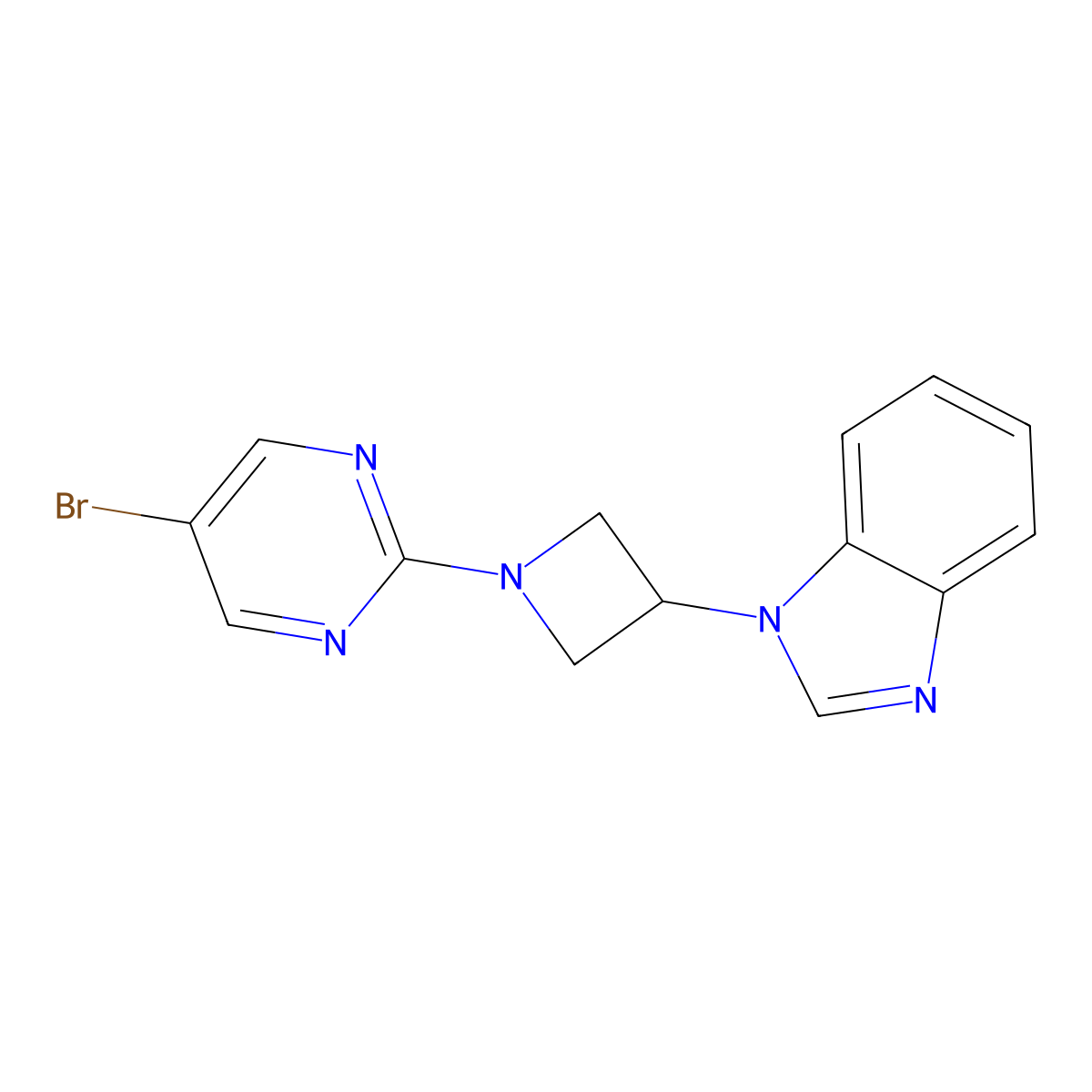 1-[1-(5-bromopyrimidin-2-yl)azetidin-3-yl]-1H-1,3-benzodiazole molecular structure, CAS 2380177-37-5